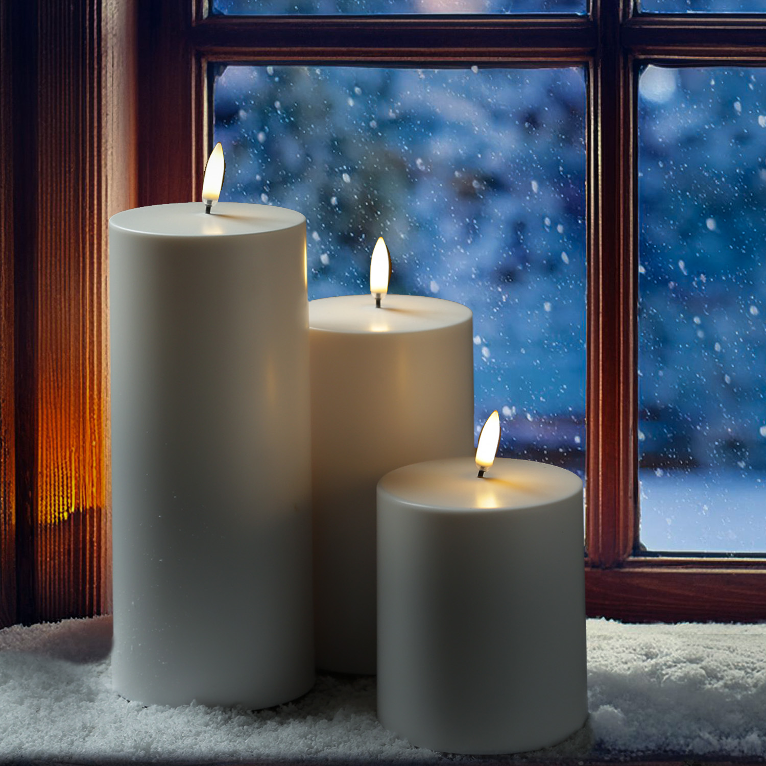 LED Kerzenset THEA - Kunststoff - 3 Größen - inkl. Batterien/Fernb. - bis zu 2500 Std. - für Außen LED Kerzenset THEA - Kunststoff - 3 Größen - inkl. Batterien/Fernb. - bis zu 2500 Std. - für Außen