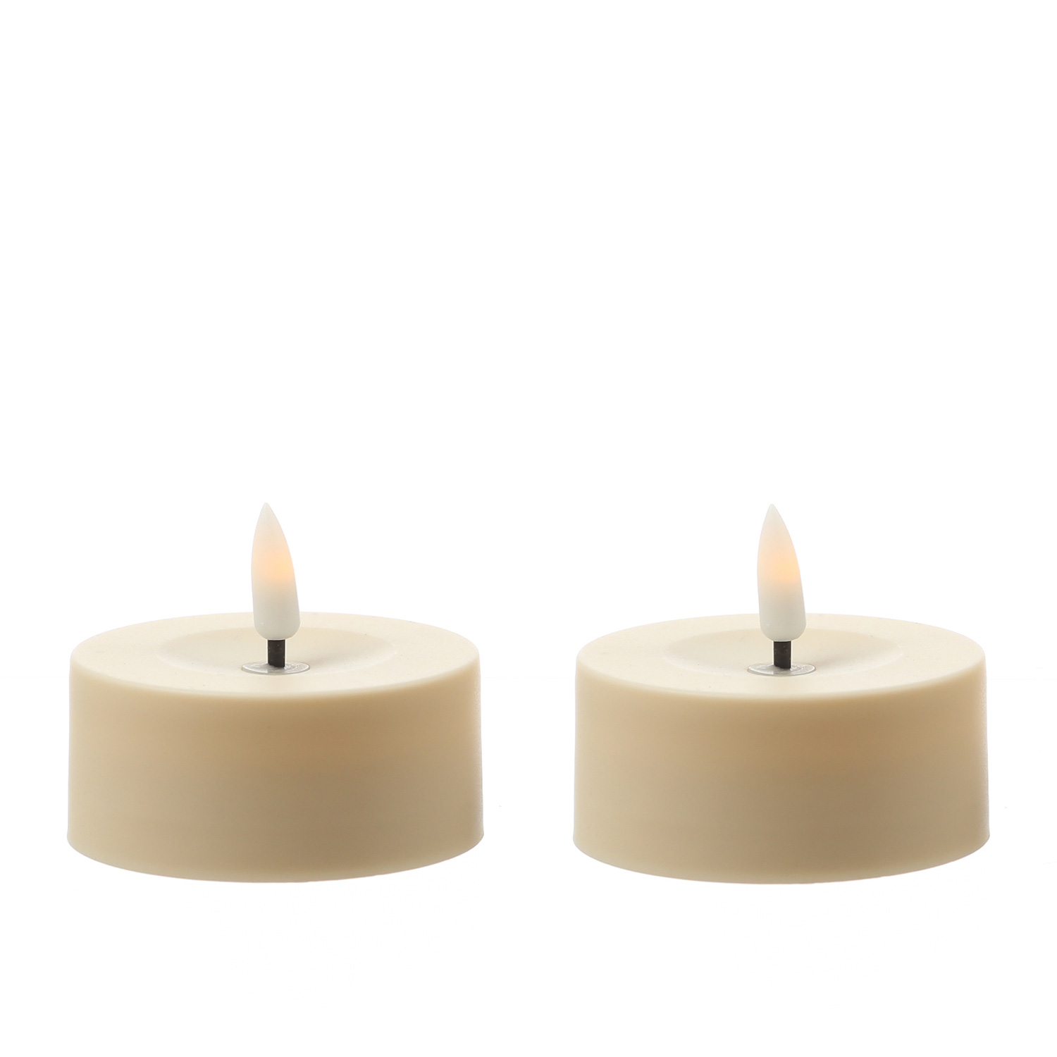LED Solar Maxi Teelichter - XL Outdoor Teelichter - D: 7cm - Lichtsensor - creme - 2er Set