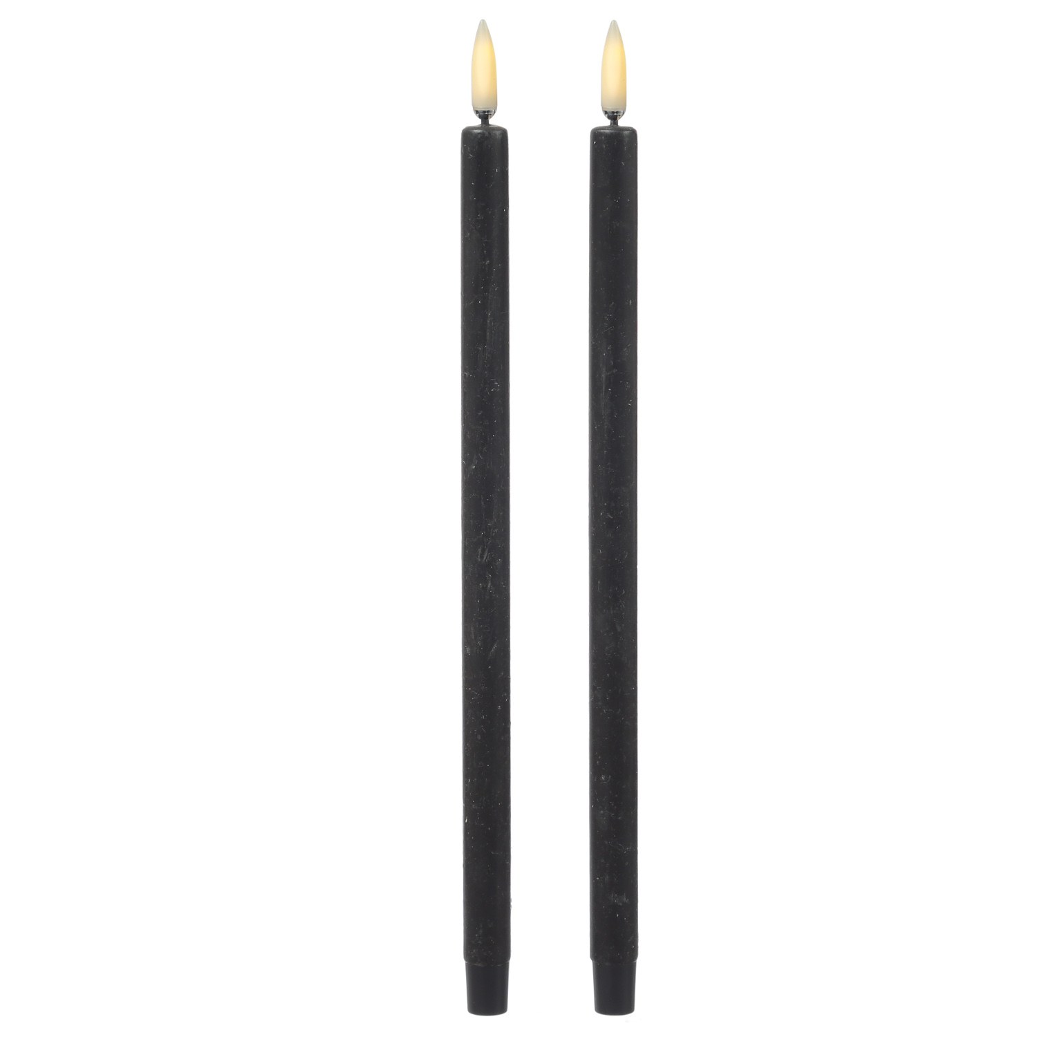 LED Stabkerzen THEA - dünne Tafelkerzen - Echtwachs - H: 25cm - D: 1,3cm - schwarz - 2 Stück LED Stabkerzen THEA - dünne Tafelkerzen - Echtwachs - H: 25cm - D: 1,3cm - schwarz - 2 Stück