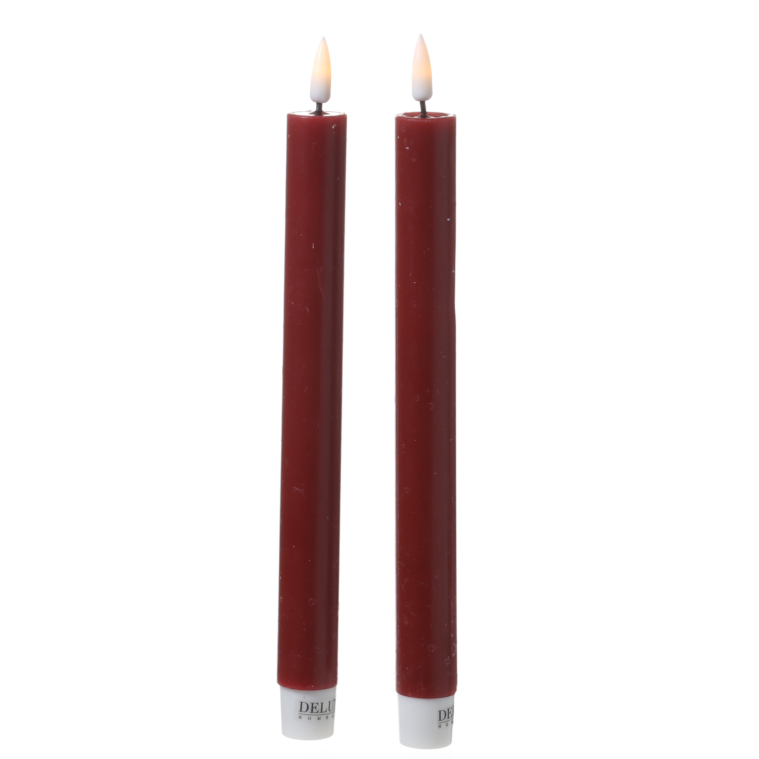 LED Stabkerzen MIA - Echtwachs - realistische 3D Flamme - H: 24cm - bordeauxrot - 2 Stk LED Stabkerzen MIA - Echtwachs - realistische 3D Flamme - H: 24cm - bordeauxrot - 2 Stk