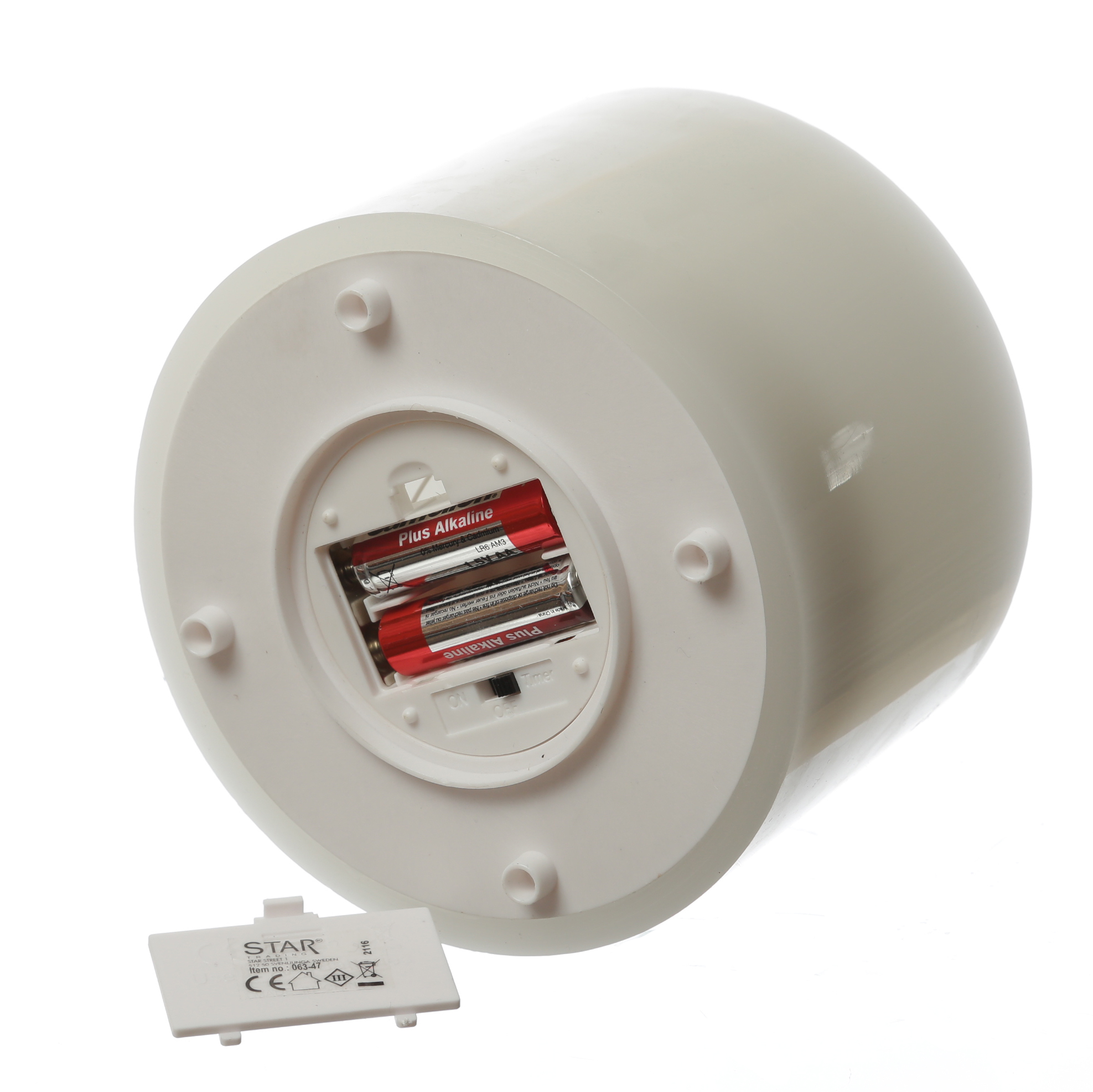 XXL LED Kerze - 3-Docht - Echtwachs - H: 13cm, D: 15cm  - Batteriebetrieb - Timer - weiß