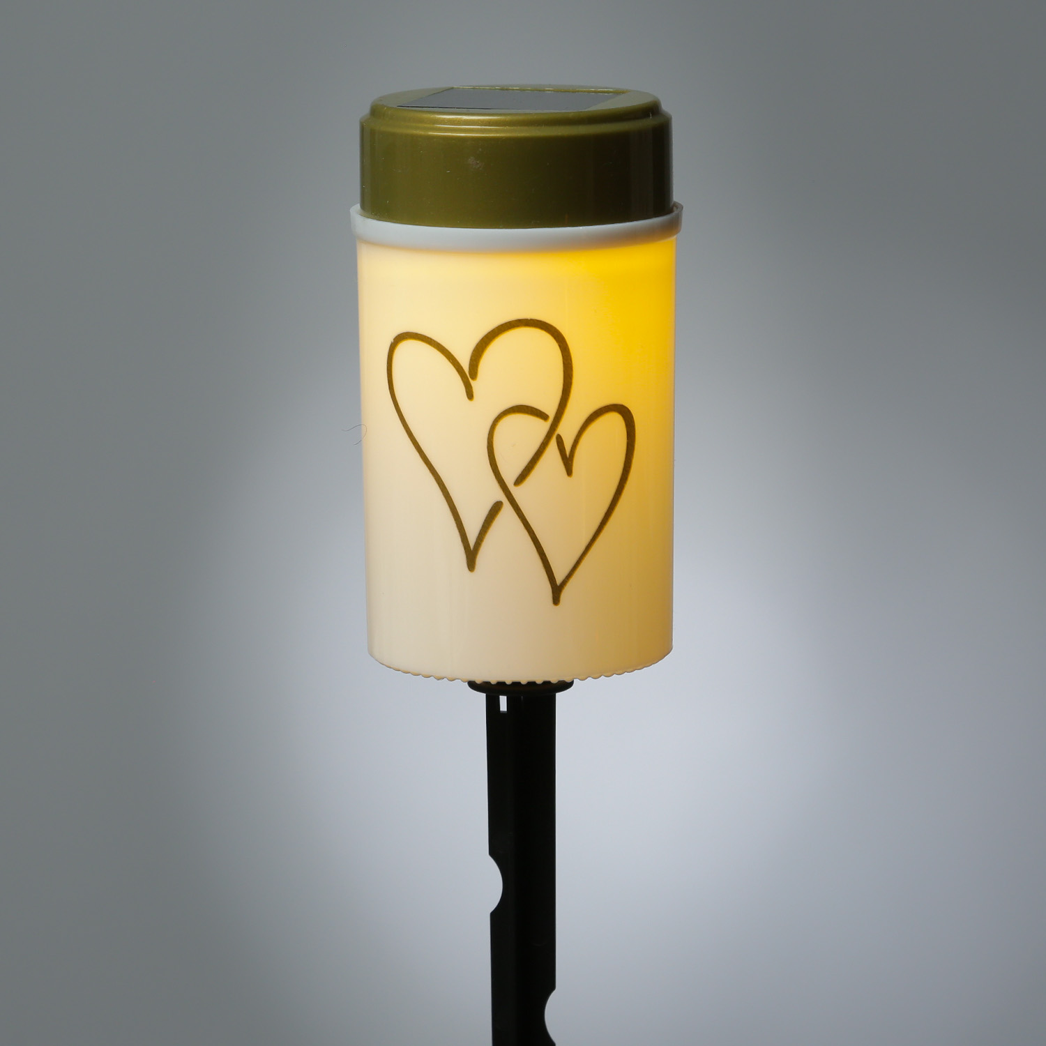 LED Solar Grablicht Herz - Grabkerze - H: 12cm - D: 7cm - Lichtsensor - inkl. Erdspieß - weiß LED Solar Grablicht Herz - Grabkerze - H: 12cm - D: 7cm - Lichtsensor - inkl. Erdspieß - weiß