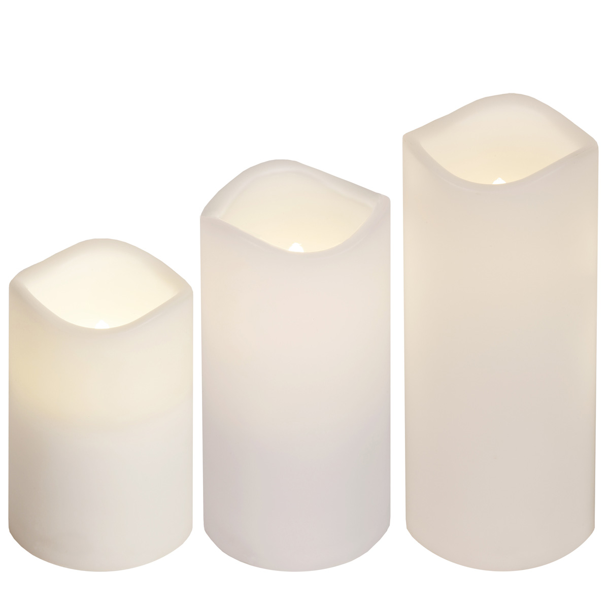 LED Stumpenkerze "Paul" - flackernde LED - Batteriebetrieb - Timer - Fernbedienung - weiß - 3er Set LED Stumpenkerze "Paul" - flackernde LED - Batteriebetrieb - Timer - Fernbedienung - weiß - 3er Set
