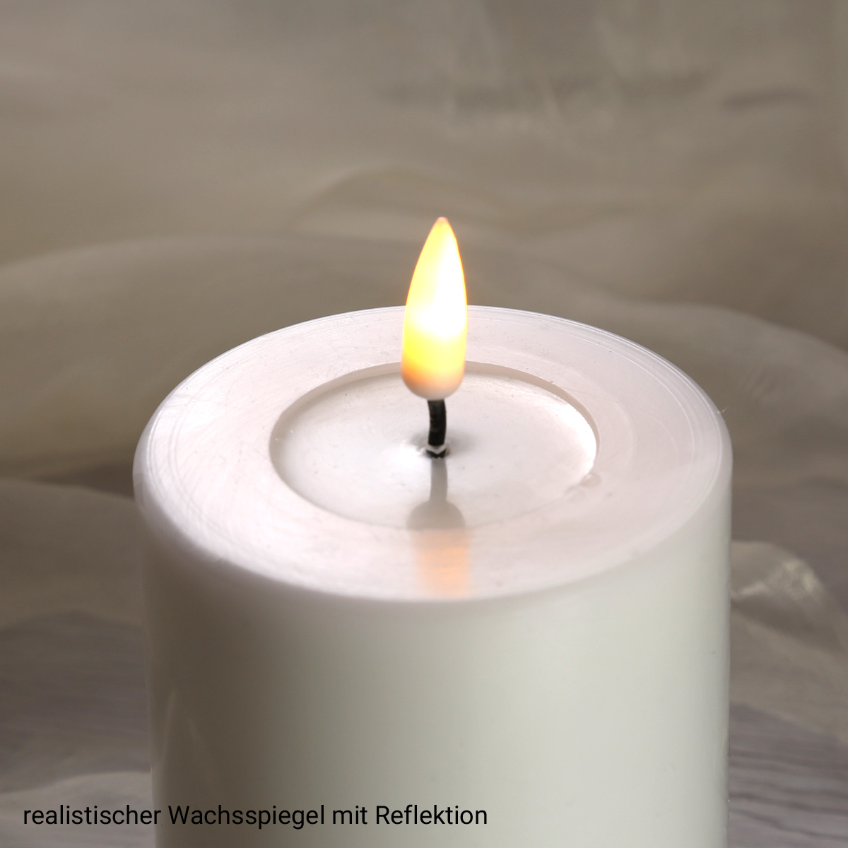 LED Kerzenset MIA - Echtwachs - H: 10cm/D: 5cm - mit Batterien/Fernbedienung - weiß - 4er Set