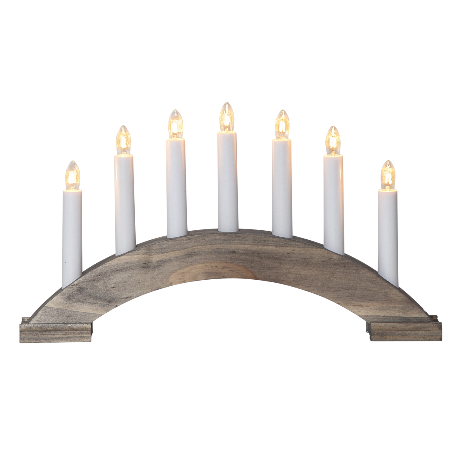 Lichterbogen Bea - 7flammig - warmweiße Birnchen - L: 39cm, H: 22cm - Schalter - braun