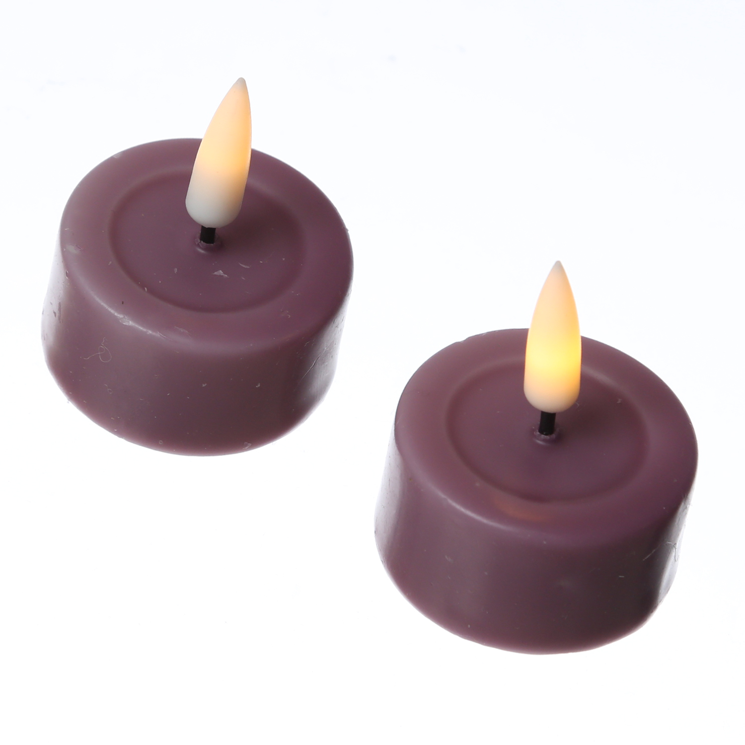 LED Teelichter MIA - Kunststoff - realistische 3D Flamme - D: 4,1cm - flieder - 2 Stk LED Teelichter MIA - Kunststoff - realistische 3D Flamme - D: 4,1cm - flieder - 2 Stk