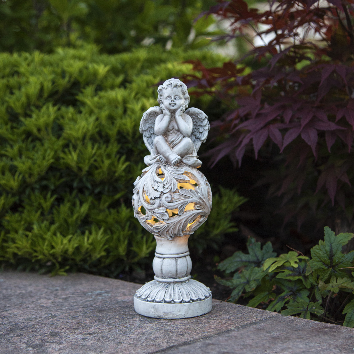 LED Solar Gartenfigur/Grabdeko "Engel" - 1 warmweiße LED - H: 27cm - 6 Stunden Leuchtdauer - Sensor LED Solar Gartenfigur/Grabdeko "Engel" - 1 warmweiße LED - H: 27cm - 6 Stunden Leuchtdauer - Sensor