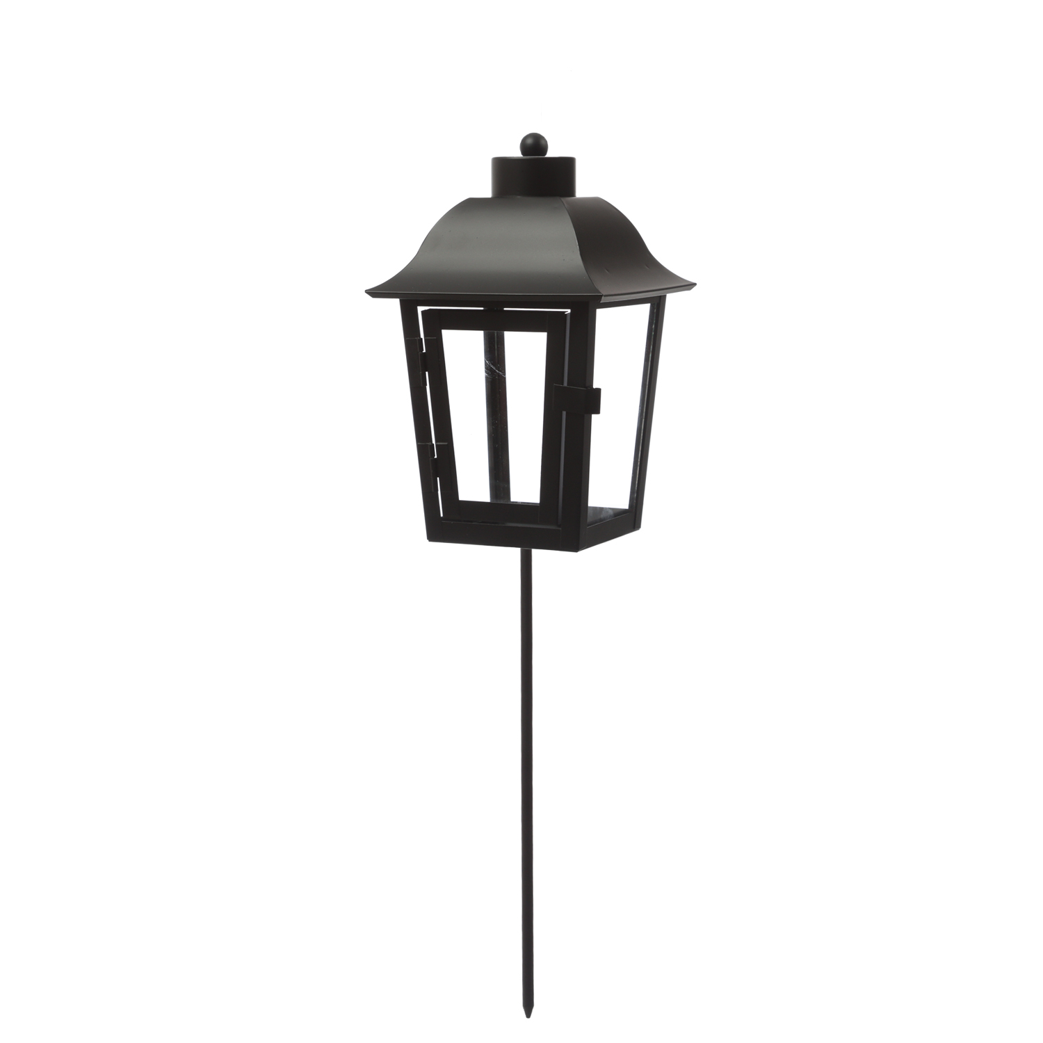 Grablaterne/Grablicht - Grablampe mit 2 wechselbaren Spitzen - mit Erdspieß - H: 51cm - schwarz