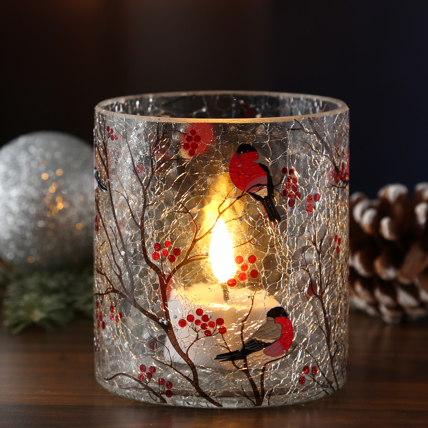 Teelichthalter GIMPEL - gebrochenes Glas - H: 10cm - D: 9cm - transparent, bunt Teelichthalter GIMPEL - gebrochenes Glas - H: 10cm - D: 9cm - transparent, bunt