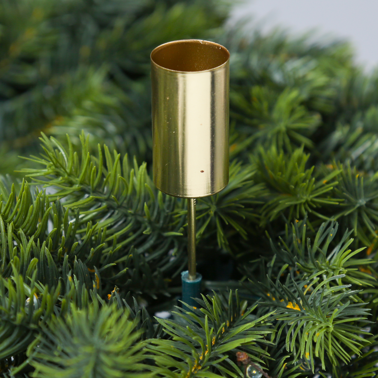 Stabkerzenhalter - Kerzenpick für Adventskranz - ohne Dorn - Metall - H: 9cm - gold - 1 Stück