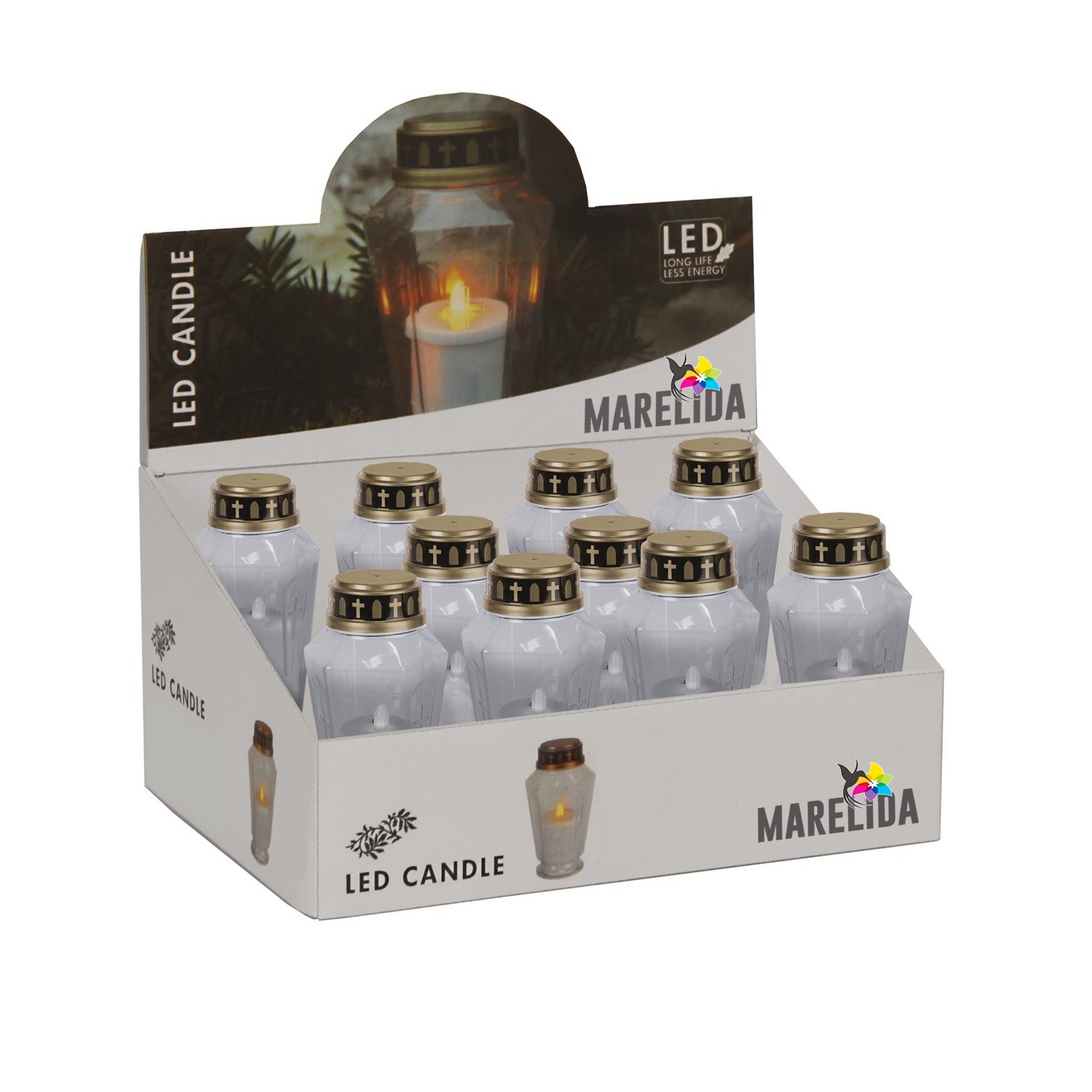 LED-Novenkerze | Memorial | flackernde LED | ↑15,5cm | 10er Set