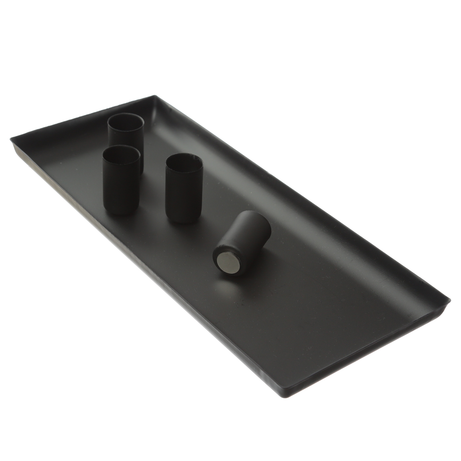 Stabkerzenhalter magnetisch - Kerzenständer für 4 Stabkerzen - Kerzentablett - 29x12cm - schwarz