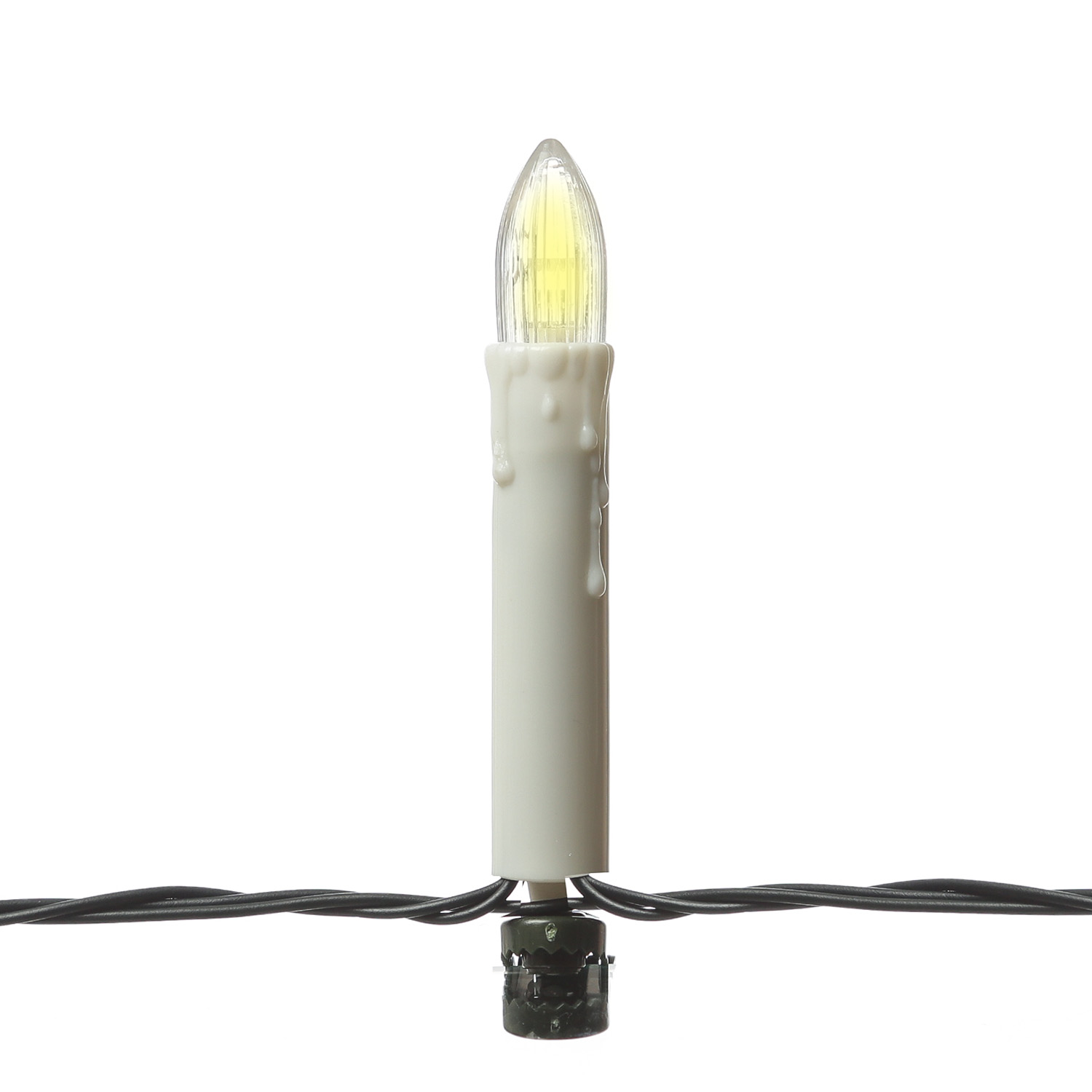 LED Kerzenlichterkette - 16 Christbaumkerzen - Weihnachtsbaumlichterkette - L: 6m - für Innen/Außen