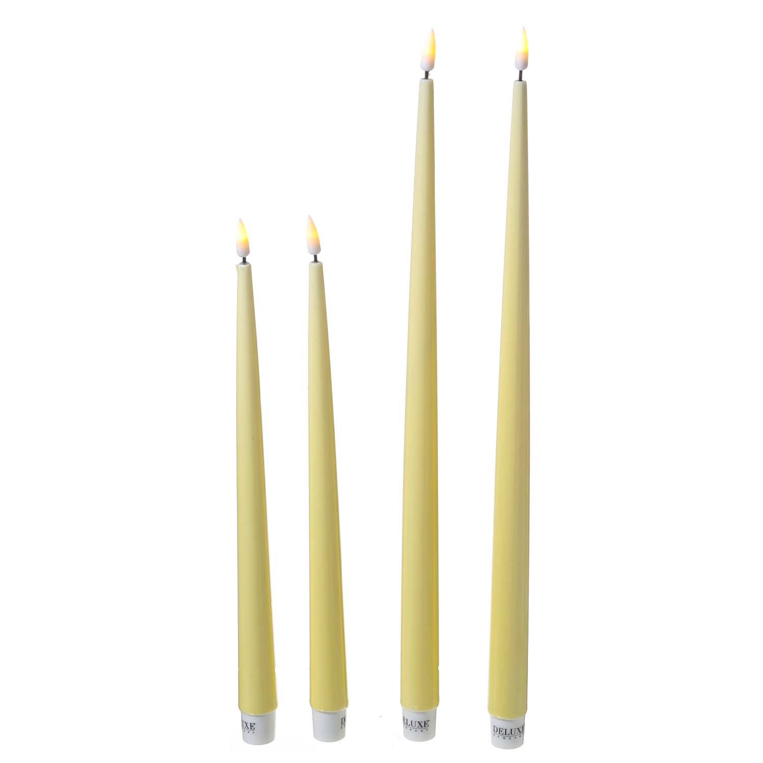 LED Stabkerzen ELLA - Echtwachs - realistische 3D Flamme - H: 38cm - gelb - 2 Stück LED Stabkerzen ELLA - Echtwachs - realistische 3D Flamme - H: 38cm - gelb - 2 Stück