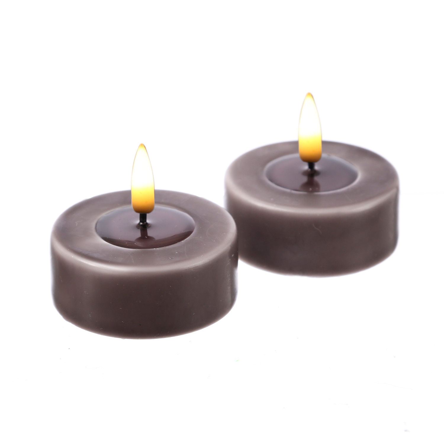 LED Teelichter MIA - Kunststoff - realistische 3D Flamme - D: 6,1cm - mokkafarben - 2 Stk. LED Teelichter MIA - Kunststoff - realistische 3D Flamme - D: 6,1cm - mokkafarben - 2 Stk.