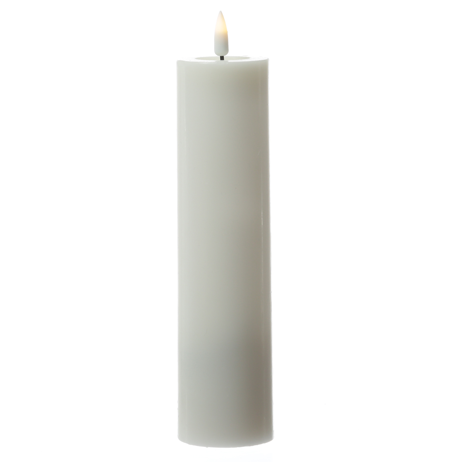 LED Stumpenkerze MIA - Echtwachs - realistische 3D Flamme - D: 5cm - H: 20cm - Batterie - weiß LED Stumpenkerze MIA - Echtwachs - realistische 3D Flamme - D: 5cm - H: 20cm - Batterie - weiß