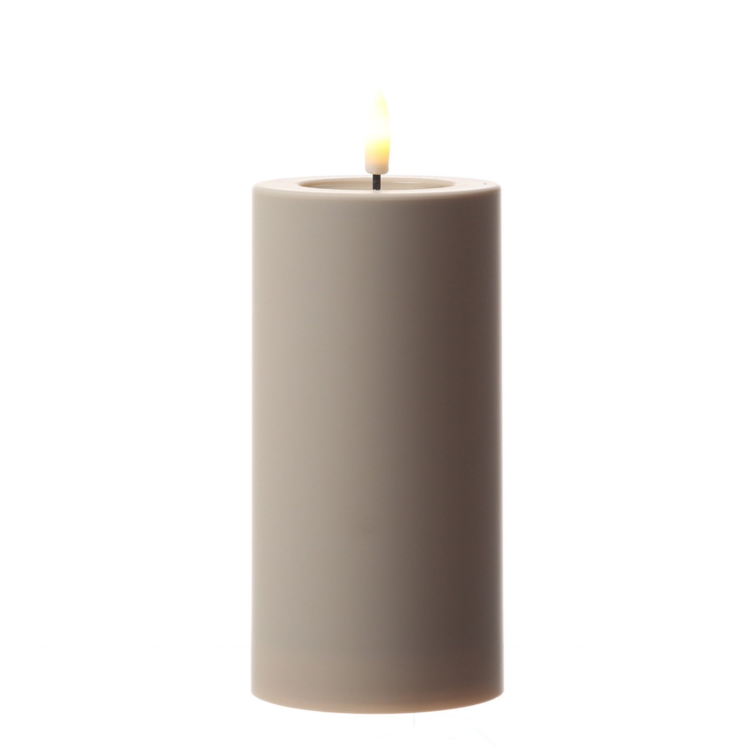 LED Kerze outdoor - Kunststoff - H: 17,5cm - D: 7,5cm - bis 1000h - Timer - für Innen/Außen - sand