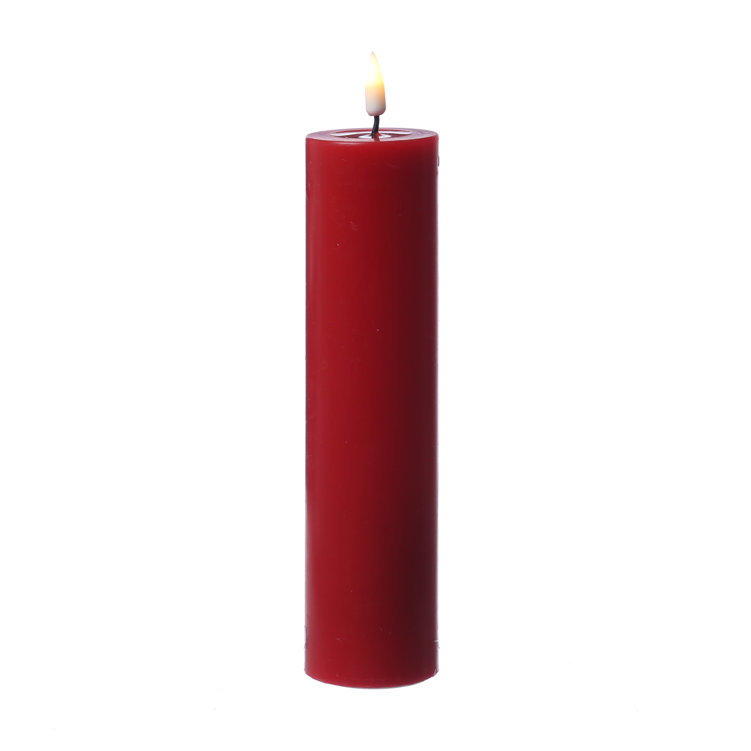 LED Stumpenkerze MIA - Echtwachs - realistische 3D Flamme - H: 20cm - D: 5cm - rot LED Stumpenkerze MIA - Echtwachs - realistische 3D Flamme - H: 20cm - D: 5cm - rot