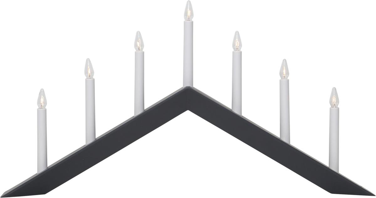 Fensterleuchter ARROW - 7 warmweiße Glühlampen - L: 69cm, H: 36cm - Holz - Schalter - Schwarz Fensterleuchter ARROW - 7 warmweiße Glühlampen - L: 69cm, H: 36cm - Holz - Schalter - Schwarz