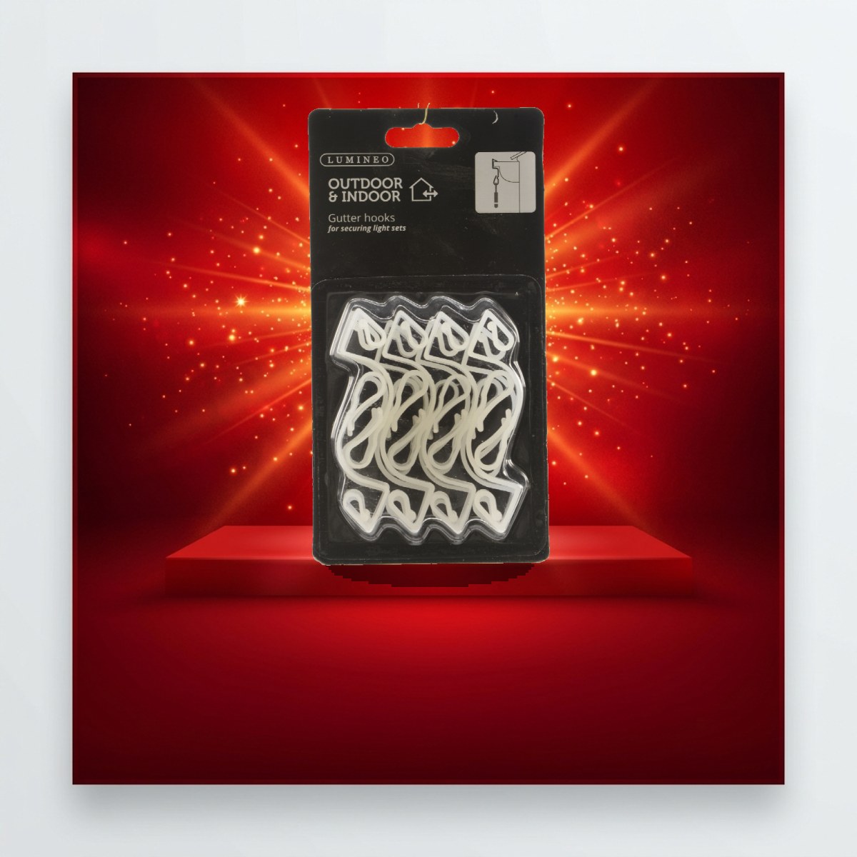 Befestigungshaken für Lichterketten und Lichtschläuche - Kunststoff - H: 6,7cm - 16er Set