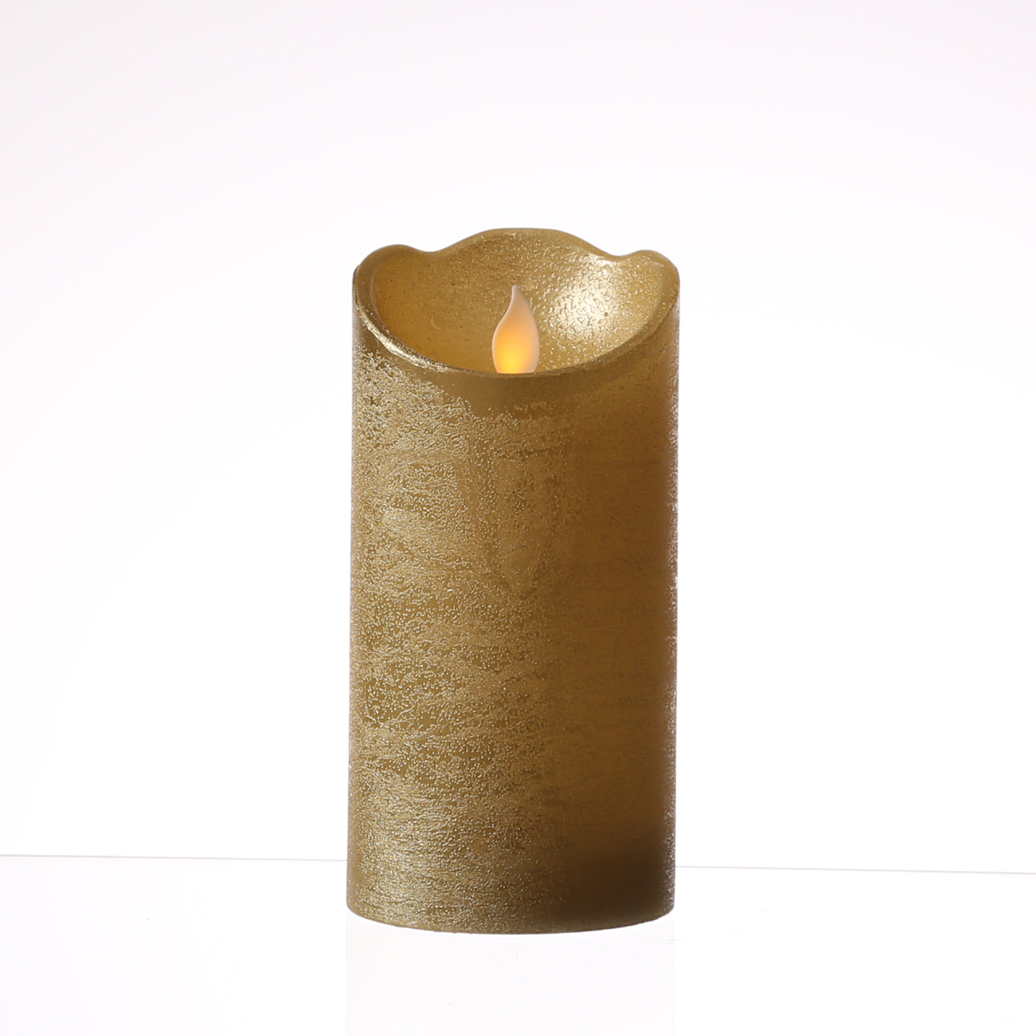LED Kerze M-TWINKLE - Echtwachs - mechanisch bewegte Flamme - H: 15cm - D: 7,5cm - Timer - gold LED Kerze M-TWINKLE - Echtwachs - mechanisch bewegte Flamme - H: 15cm - D: 7,5cm - Timer - gold