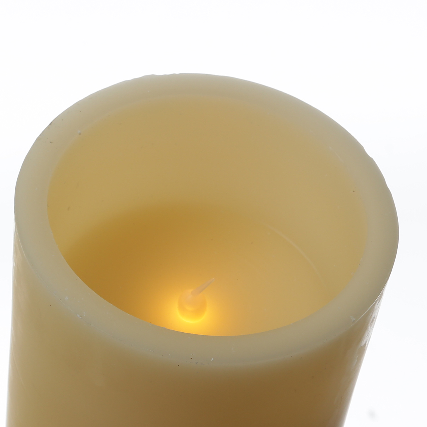XXL LED Kerze Ornament - Echtwachs - flackernde LED - Timer - H: 30cm - D: 12cm - creme