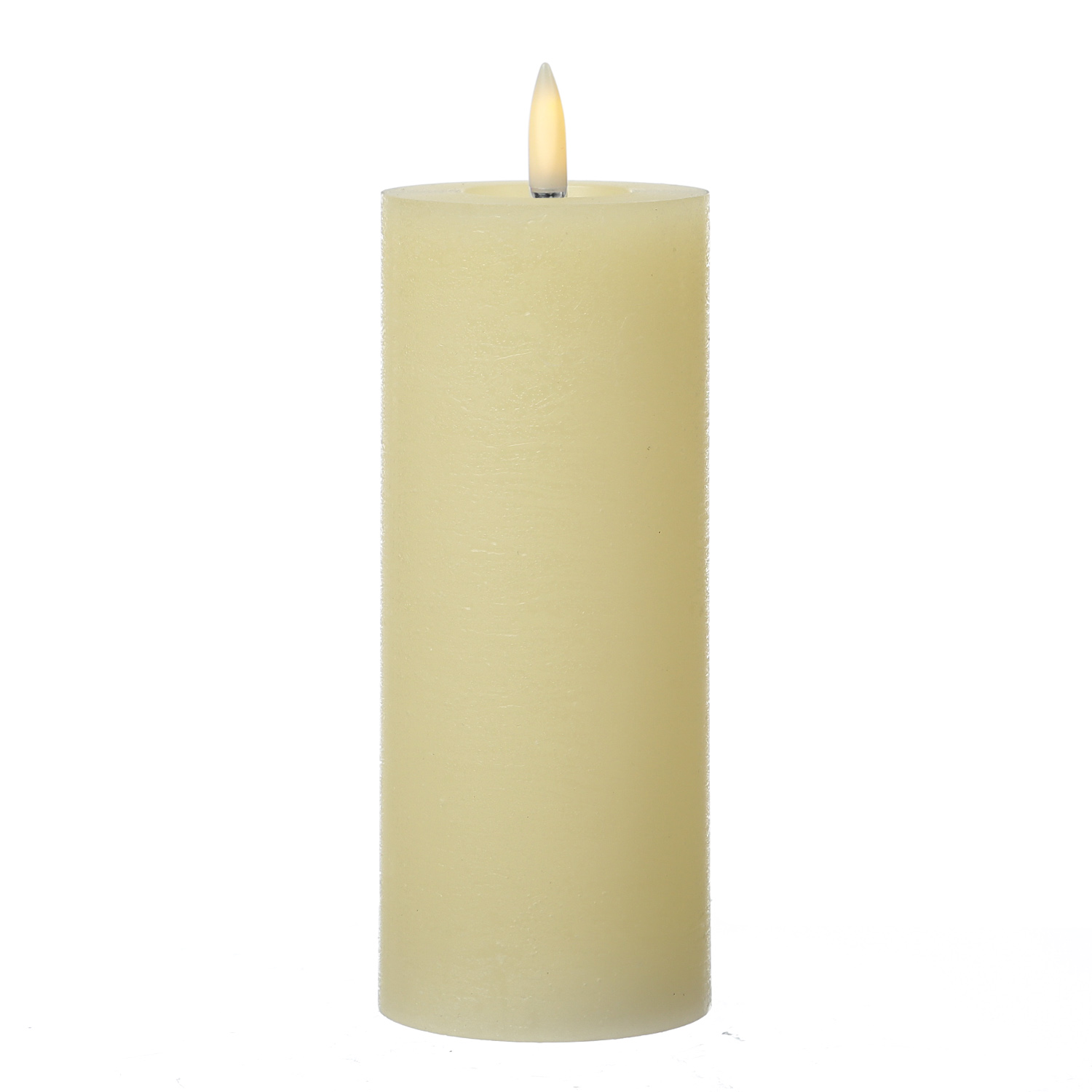 LED Kerze LINA - Rustik-Optik - Echtwachs - 3D Flamme - H: 19cm - D: 7cm - Batterie - Timer - creme LED Kerze LINA - Rustik-Optik - Echtwachs - 3D Flamme - H: 19cm - D: 7cm - Batterie - Timer - creme