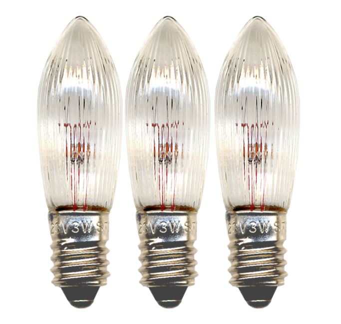 Ersatz-Leuchtmittel - E10 - 23V - 3W - Warmweiß - 3 Stück Ersatz-Leuchtmittel - E10 - 23V - 3W - Warmweiß - 3 Stück