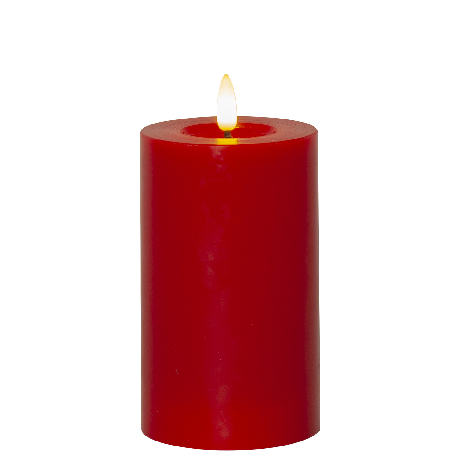LED Stumpenkerze LINA - Echtwachs - realistische 3D Flamme - H: 17,5cm - Batterie - Timer - rot LED Stumpenkerze LINA - Echtwachs - realistische 3D Flamme - H: 17,5cm - Batterie - Timer - rot