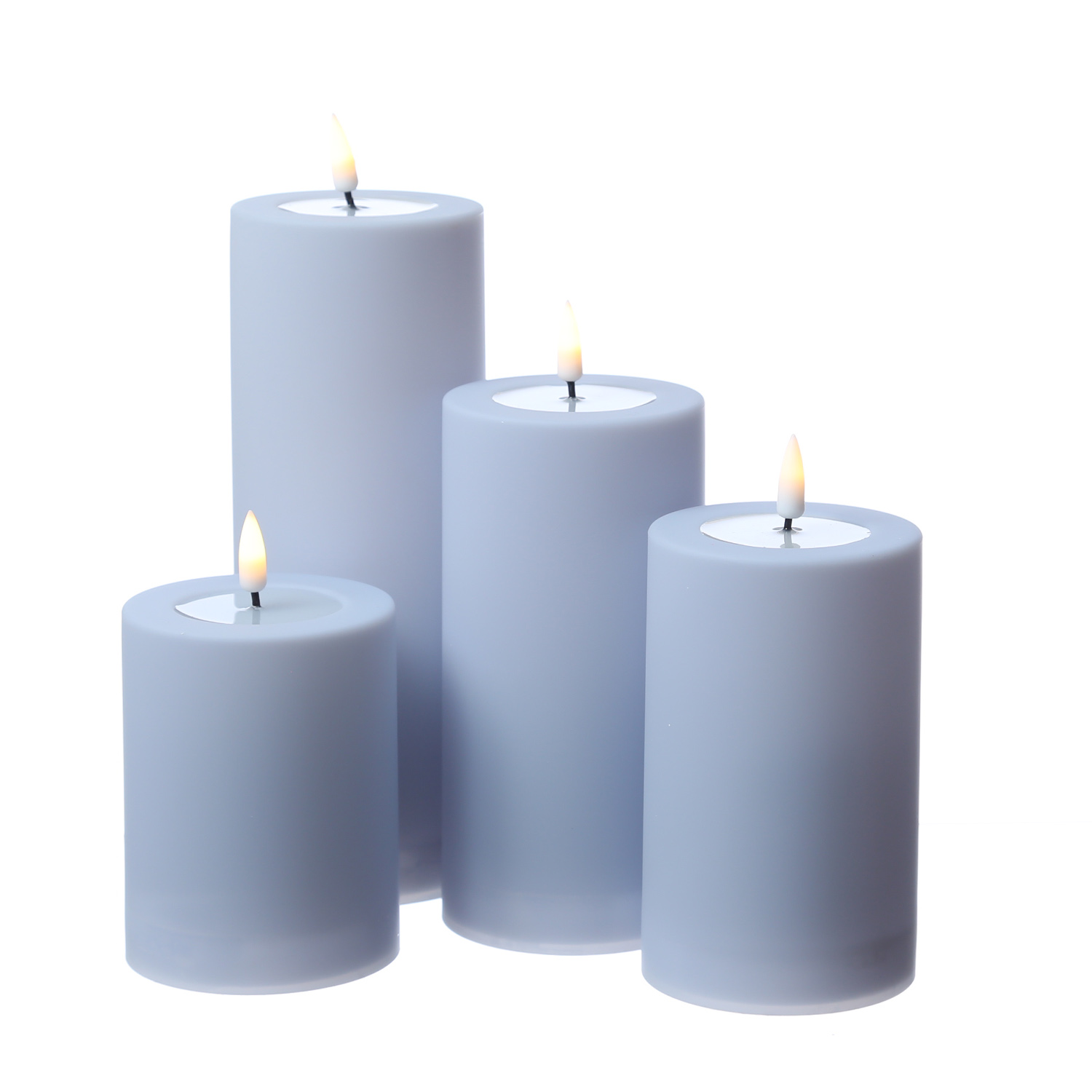 LED Stumpenkerze MIA - Kunststoff - realistische 3D Flamme - H: 12,5cm - outdoor - pastellblau LED Stumpenkerze MIA - Kunststoff - realistische 3D Flamme - H: 12,5cm - outdoor - pastellblau