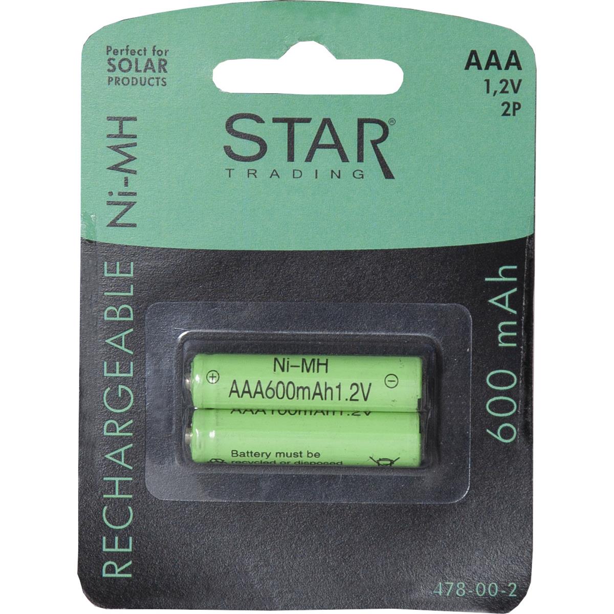 SOLAR-AKKU - Speziell für Solarprodukte - AAA Micro - 1,2V - 600mAh - 2er Set SOLAR-AKKU - Speziell für Solarprodukte - AAA Micro - 1,2V - 600mAh - 2er Set