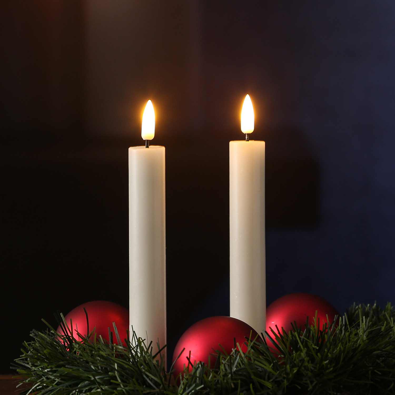 LED Stabkerzen MIA - Echtwachs - realistische 3D Flamme - H: 15cm - Batteriebetrieb - creme - 2 Stk LED Stabkerzen MIA - Echtwachs - realistische 3D Flamme - H: 15cm - Batteriebetrieb - creme - 2 Stk