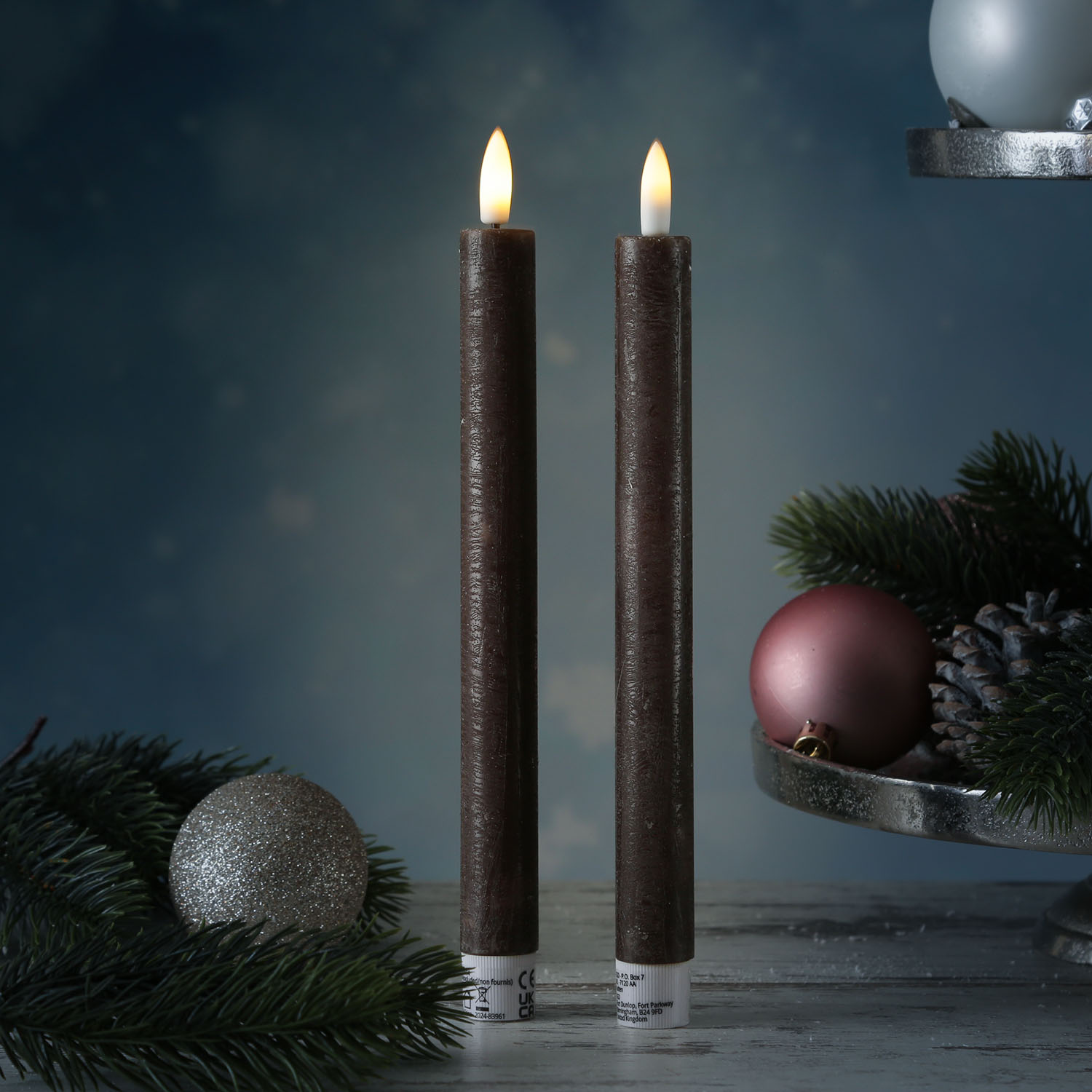 LED Stabkerzen MIA - Echtwachs - realistische 3D Flamme - H:15cm - Batteriebetrieb - karamell