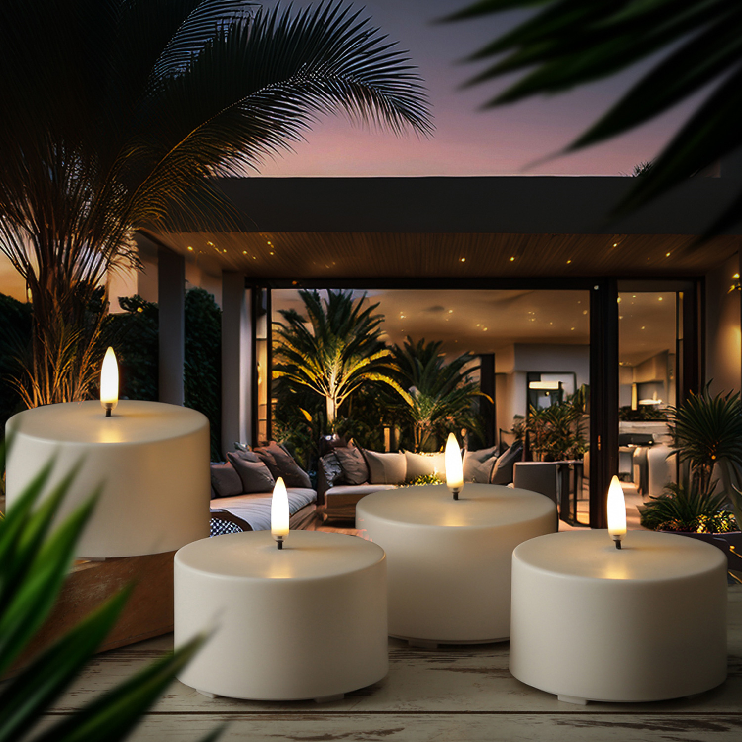 LED Kerzenset THEA - Kunststoff - H: 5cm - inkl. Batterien. - bis zu 1000 Std. - für Innen/Außen LED Kerzenset THEA - Kunststoff - H: 5cm - inkl. Batterien. - bis zu 1000 Std. - für Innen/Außen