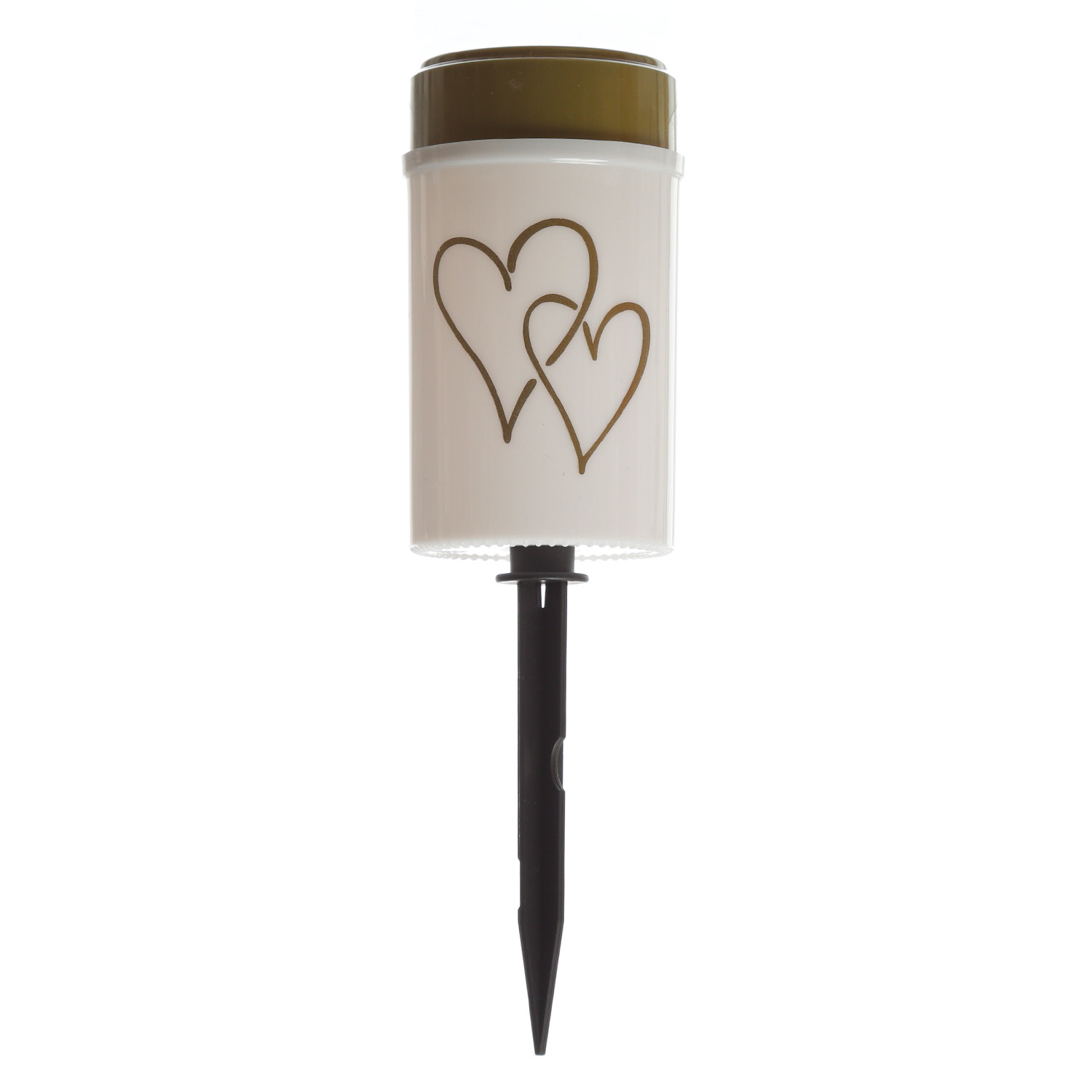 LED Solar Grablicht Herz - Grabkerze - H: 12cm - D: 7cm - Lichtsensor - inkl. Erdspieß - weiß LED Solar Grablicht Herz - Grabkerze - H: 12cm - D: 7cm - Lichtsensor - inkl. Erdspieß - weiß