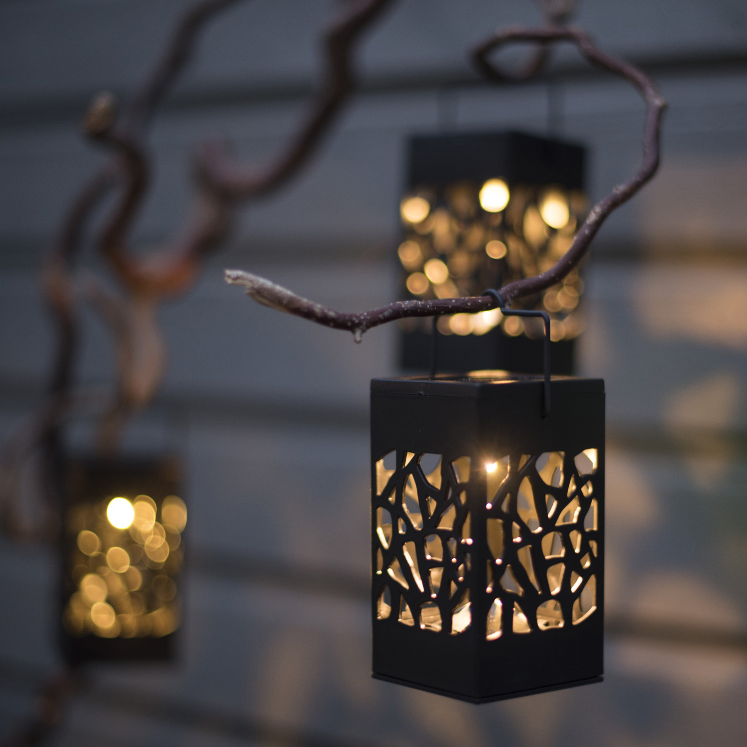LED Solar Laternen Izola - zum Hängen o. Stellen - warmweiße LED - H: 11cm - Lichtsensor - 3er Set