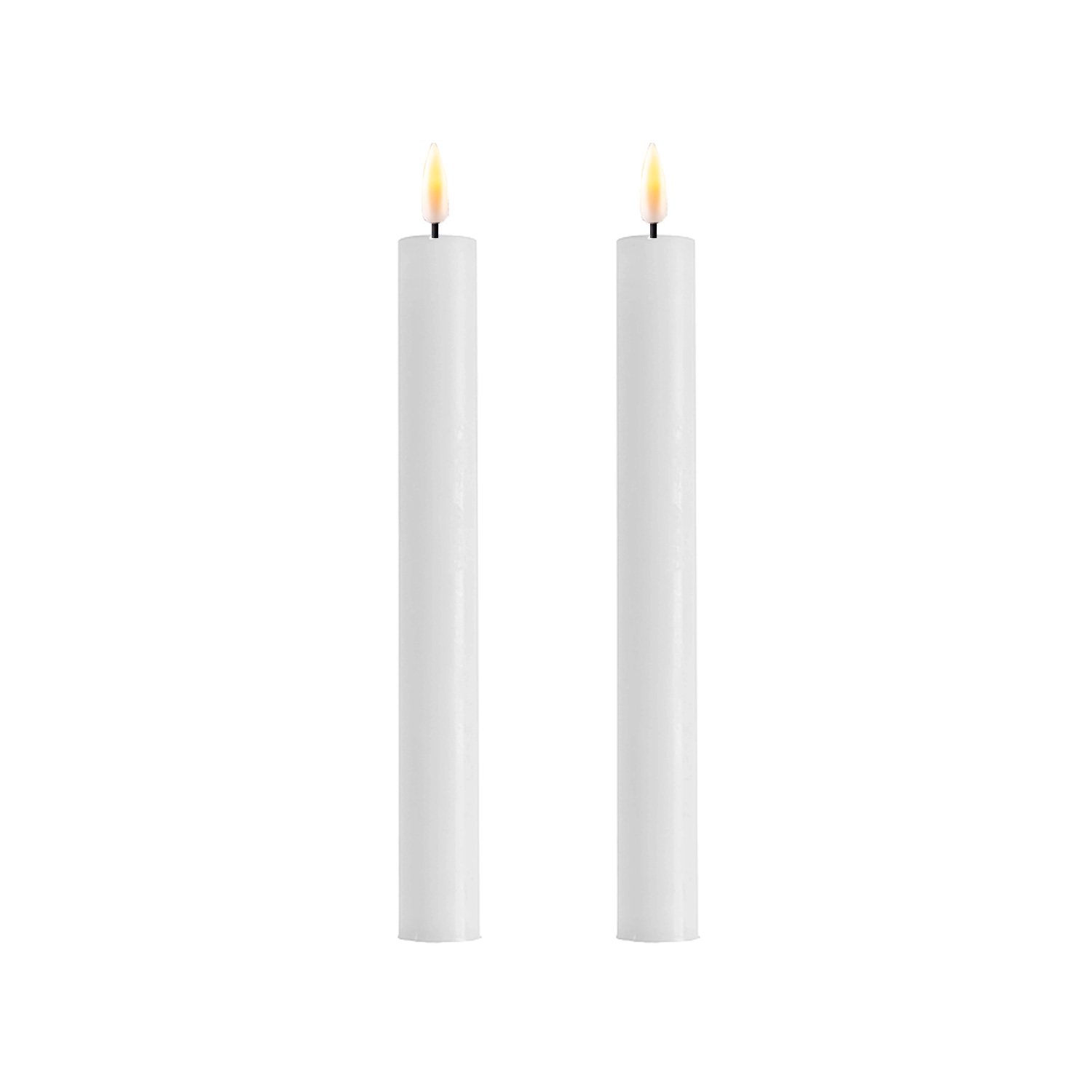 LED Stabkerzen MIA - Echtwachs - realistische 3D Flamme - H: 24cm - Batteriebetrieb - weiß - 2 Stk LED Stabkerzen MIA - Echtwachs - realistische 3D Flamme - H: 24cm - Batteriebetrieb - weiß - 2 Stk