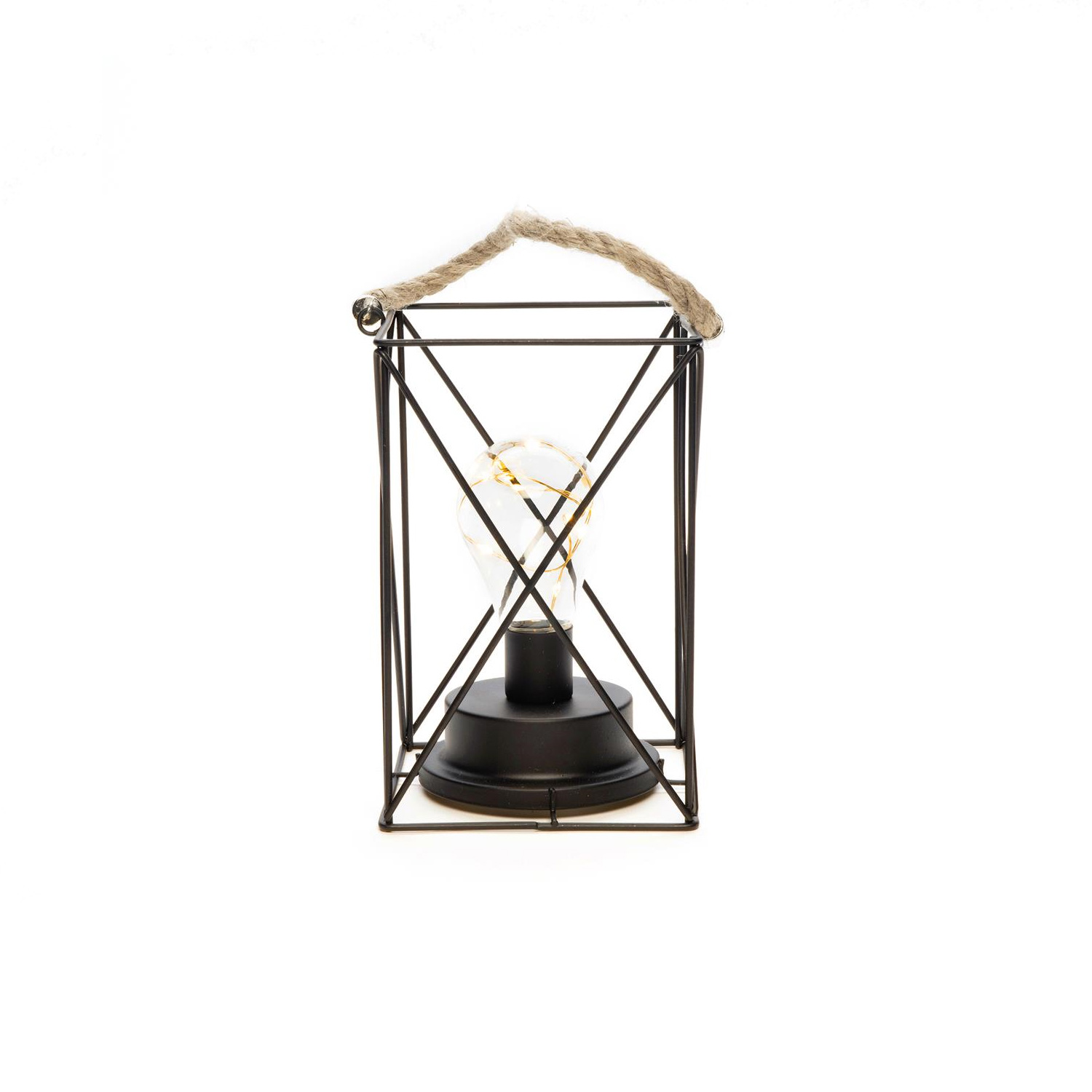 LED Laterne - Hängeleuchte - Metall - 9 bernsteinfarbene LED - Timer - Batterie - H: 19cm - eckig LED Laterne - Hängeleuchte - Metall - 9 bernsteinfarbene LED - Timer - Batterie - H: 19cm - eckig
