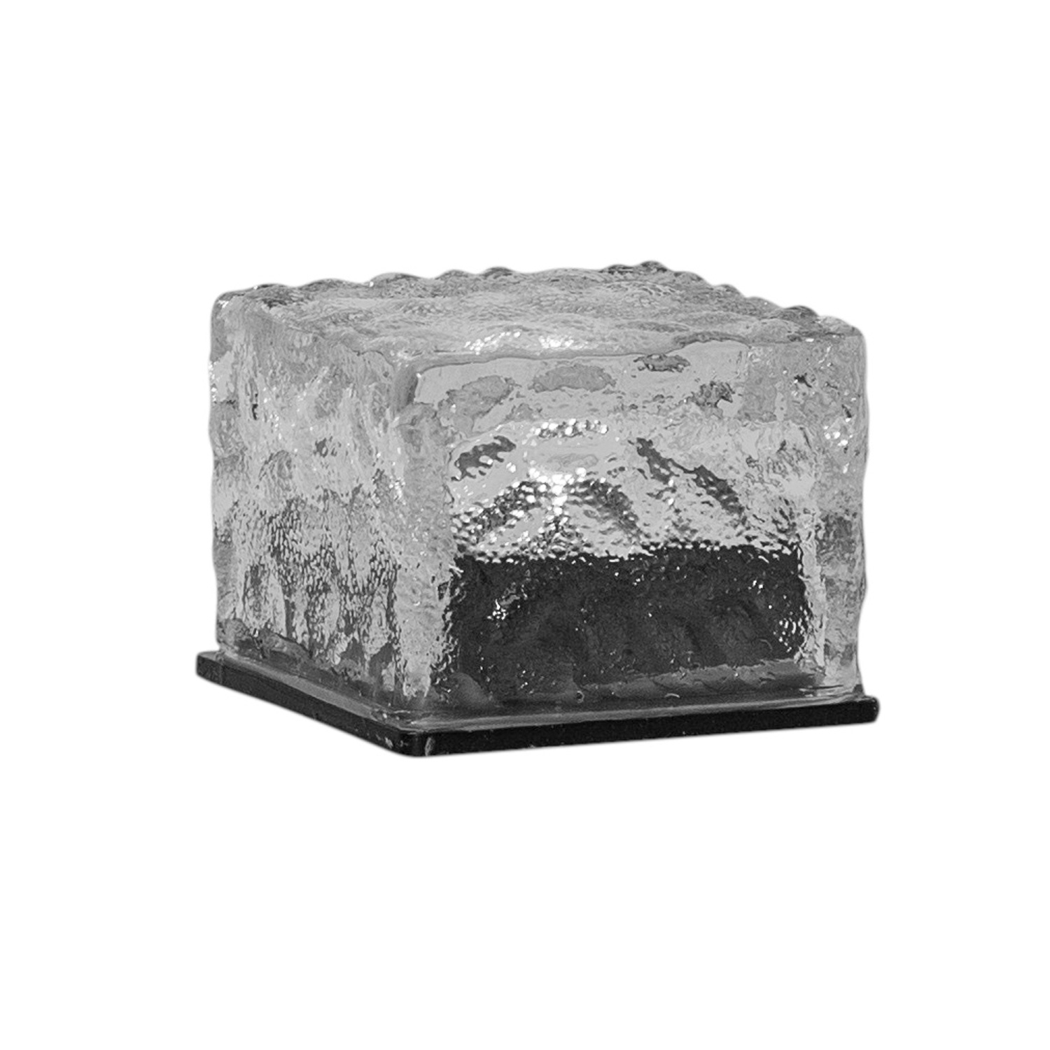 LED Solarkerzen Icecube - Eiswürfelform - warmweiße LED - Lichtsensor - transparent - 3er Set