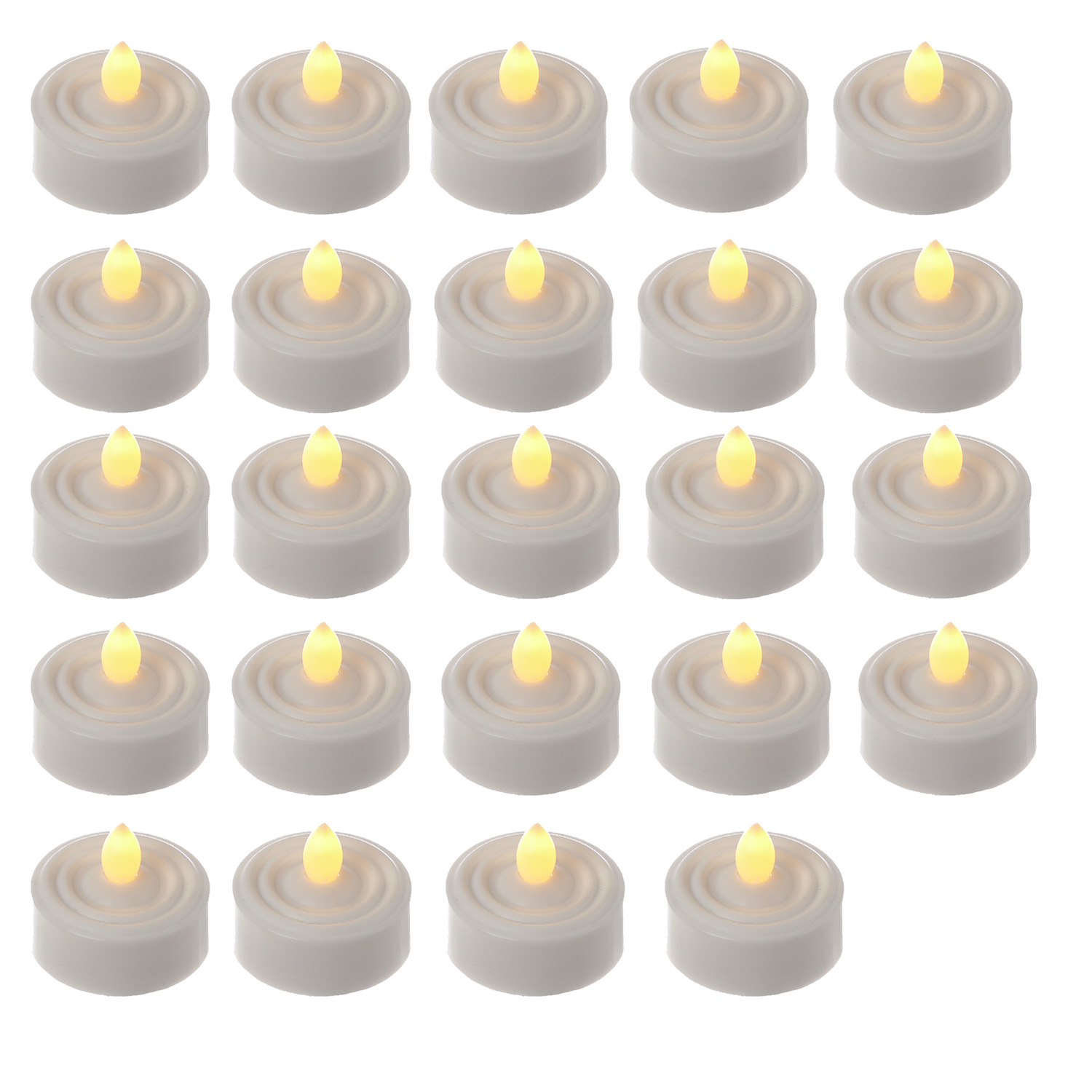 LED Teelicht 24er Set "Paulo" - warmweiße flackernde Flamme - Batteriebetrieb - Timer - H: 2,9cm LED Teelicht 24er Set "Paulo" - warmweiße flackernde Flamme - Batteriebetrieb - Timer - H: 2,9cm