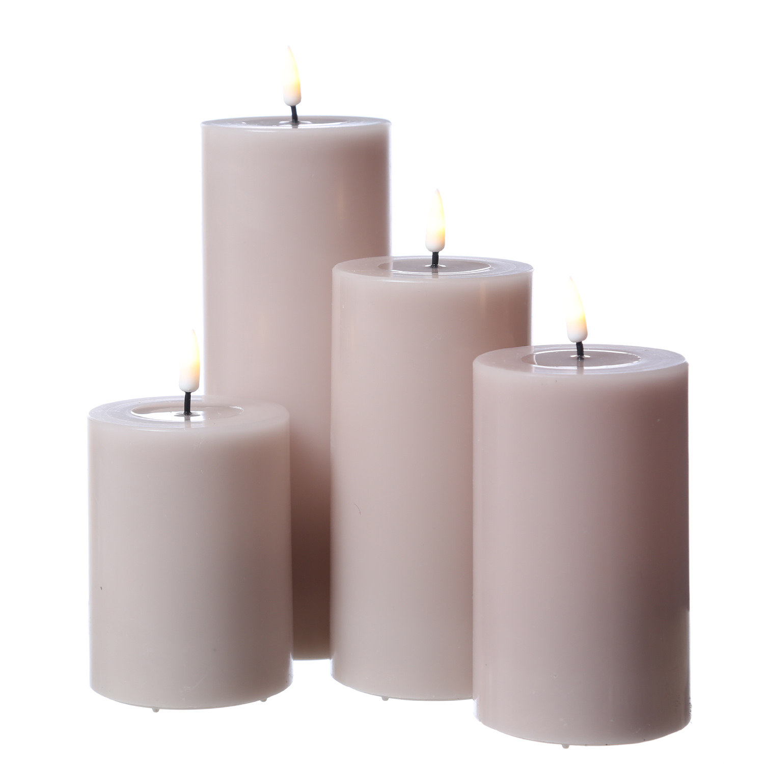 LED Stumpenkerze MIA - Echtwachs - realistische 3D Flamme - H: 15cm - D: 7,5cm - altrosa LED Stumpenkerze MIA - Echtwachs - realistische 3D Flamme - H: 15cm - D: 7,5cm - altrosa