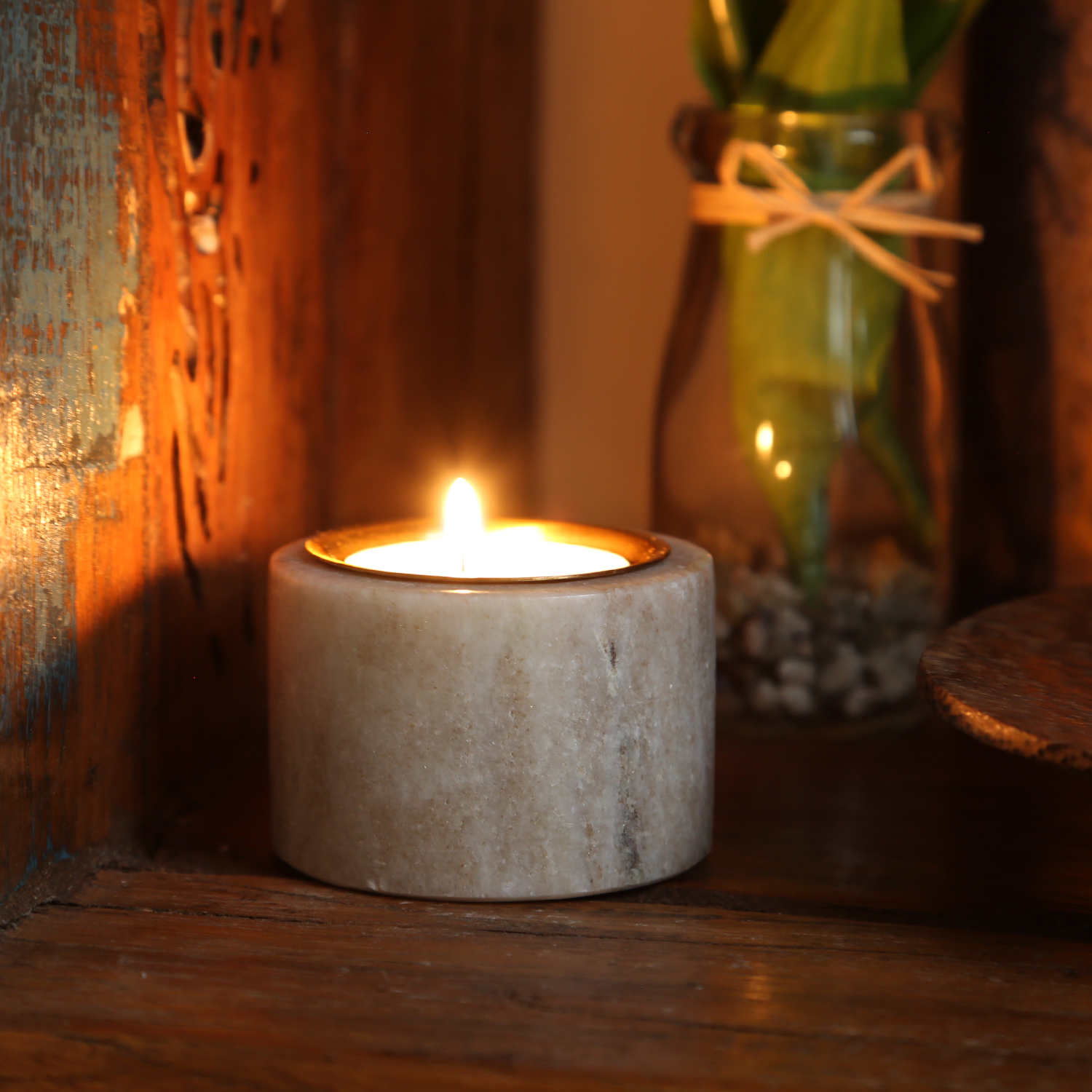 Teelichthalter Marmor - für Teelichter oder LED Teelichter - H: 4cm - D: 6cm - braun Teelichthalter Marmor - für Teelichter oder LED Teelichter - H: 4cm - D: 6cm - braun