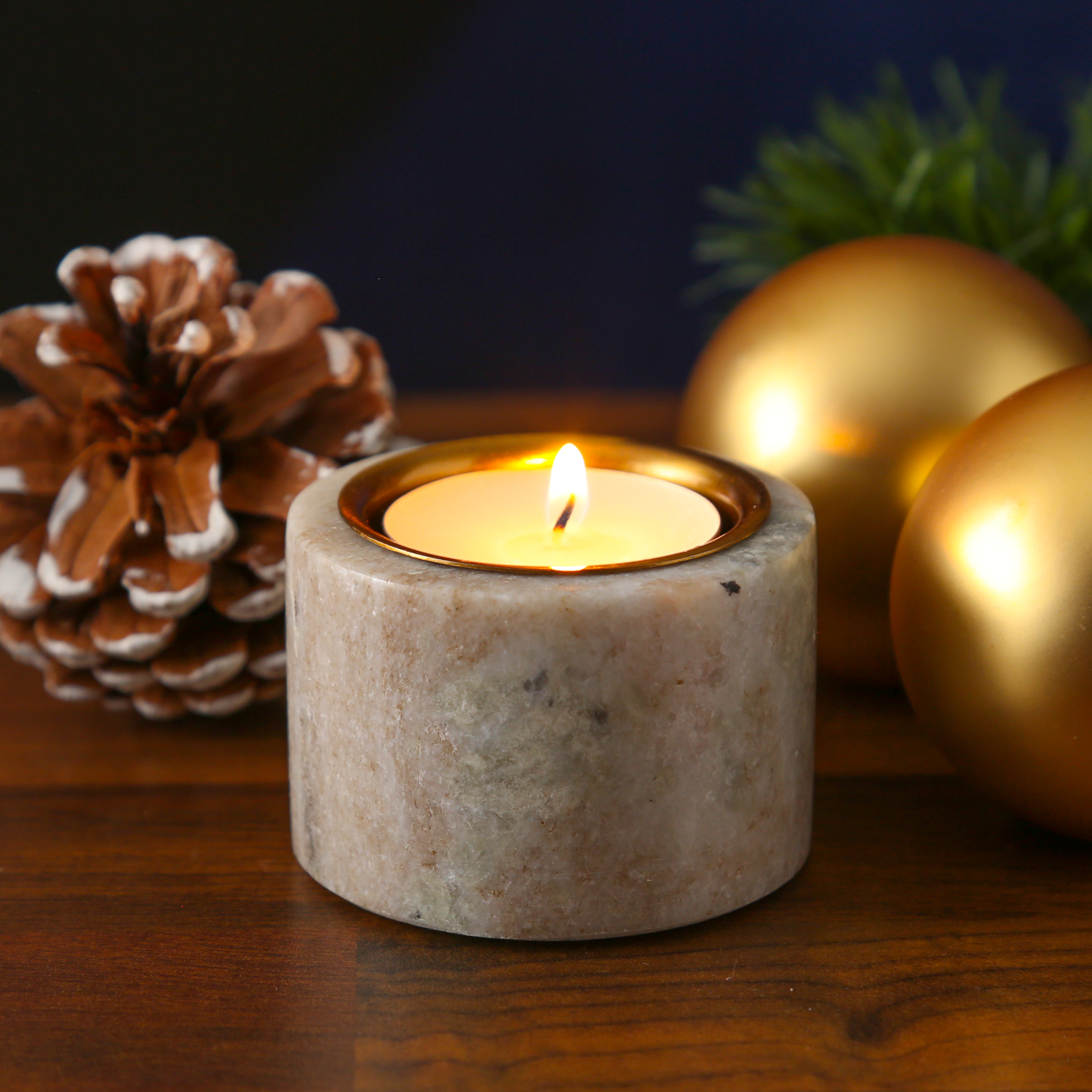 Teelichthalter Marmor - für Teelichter oder LED Teelichter - H: 4cm - D: 6cm - braun Teelichthalter Marmor - für Teelichter oder LED Teelichter - H: 4cm - D: 6cm - braun