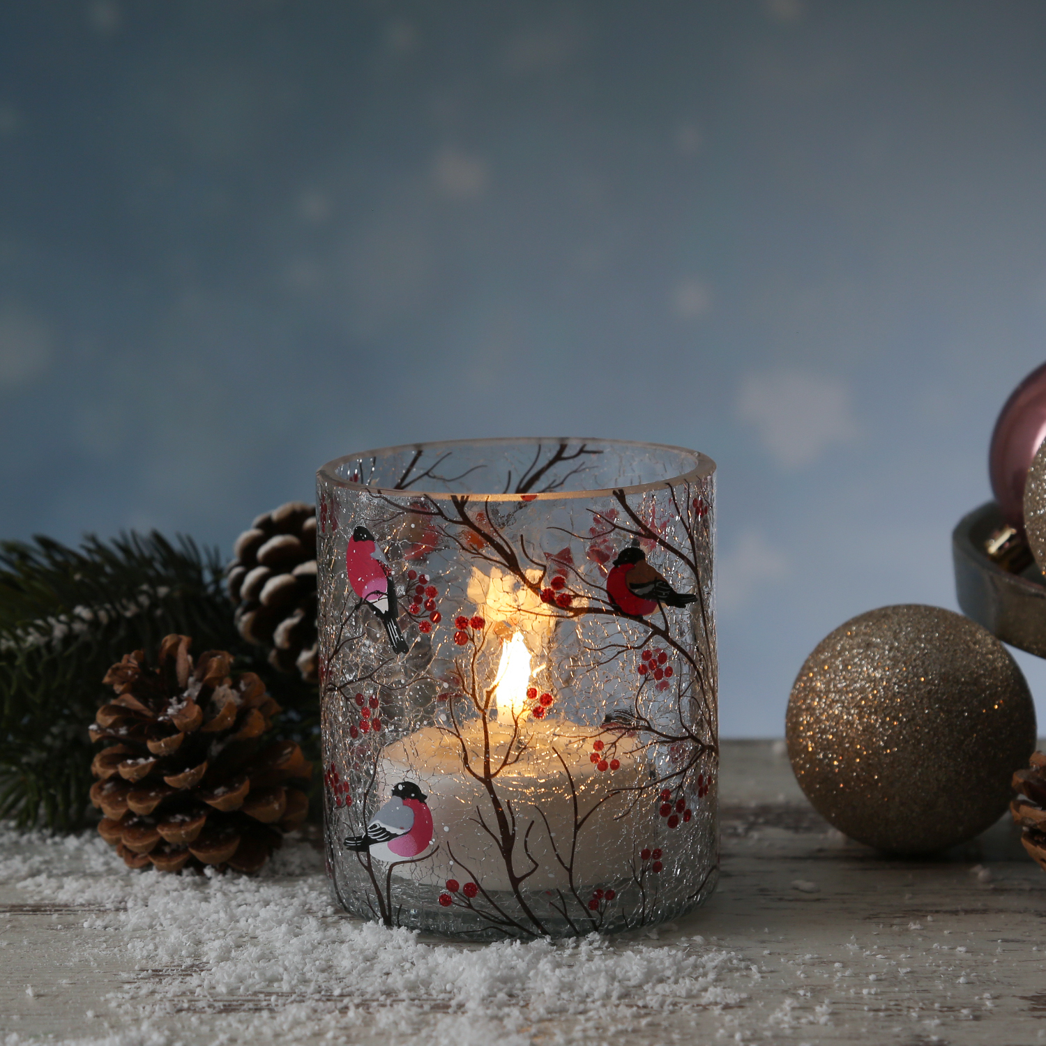 Teelichthalter GIMPEL - gebrochenes Glas - H: 10cm - D: 9cm - transparent, bunt Teelichthalter GIMPEL - gebrochenes Glas - H: 10cm - D: 9cm - transparent, bunt