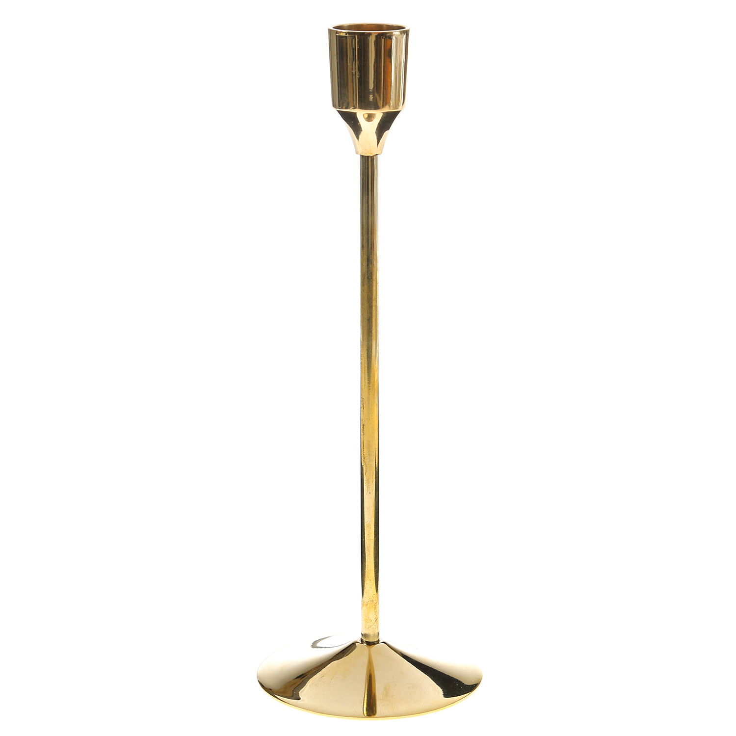 Stabkerzenhalter - Kerzenständer - Metall - H: 20,5cm - D: 7cm - gold