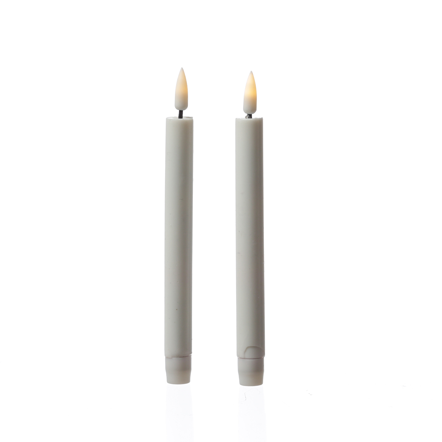 LED Mini Stabkerzen MIA - Echtwachs - H: 14cm/D: 1,5cm - Batteriebetrieb - weiß - 2er Set