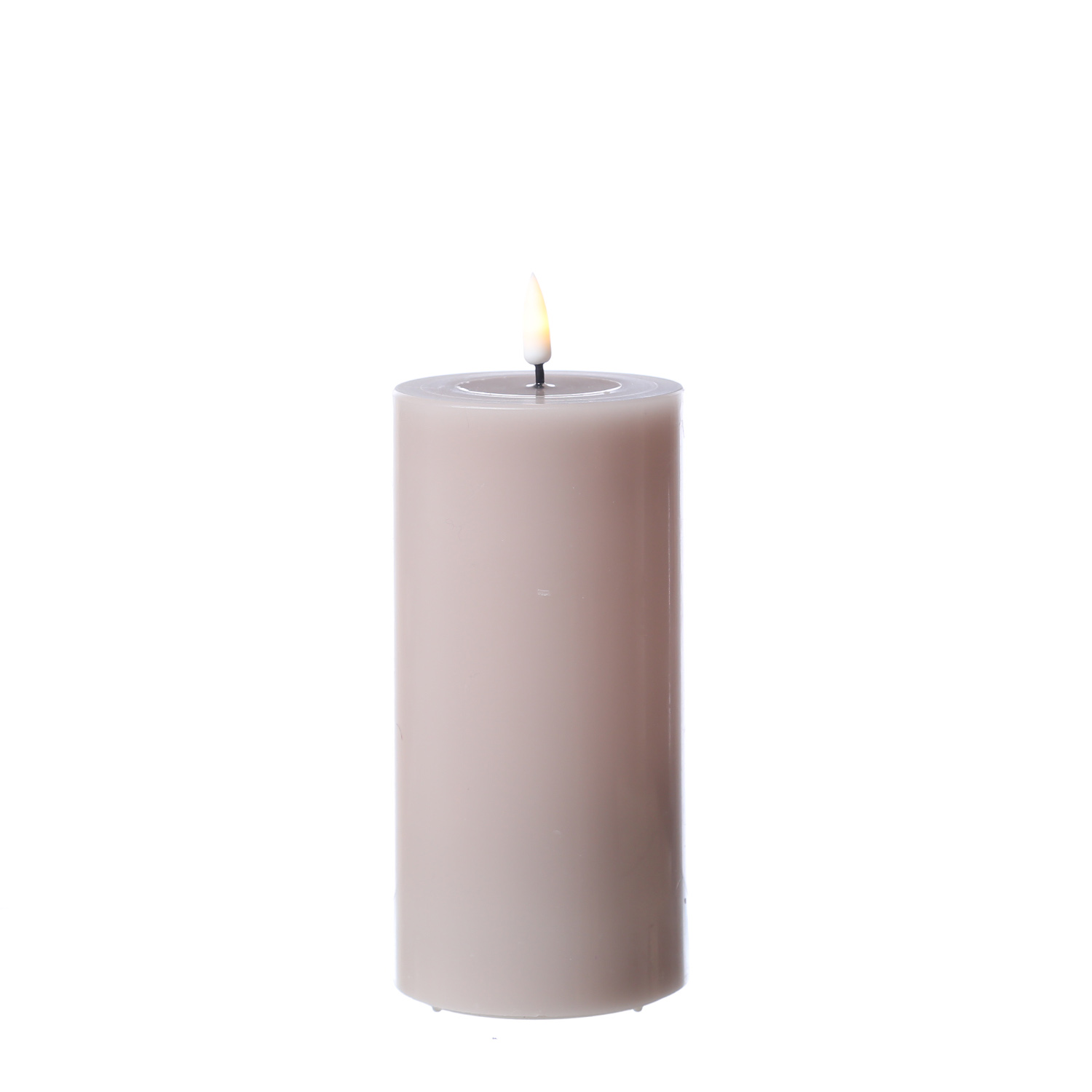 LED Stumpenkerze MIA - Echtwachs - realistische 3D Flamme - H: 15cm - D: 7,5cm - altrosa LED Stumpenkerze MIA - Echtwachs - realistische 3D Flamme - H: 15cm - D: 7,5cm - altrosa