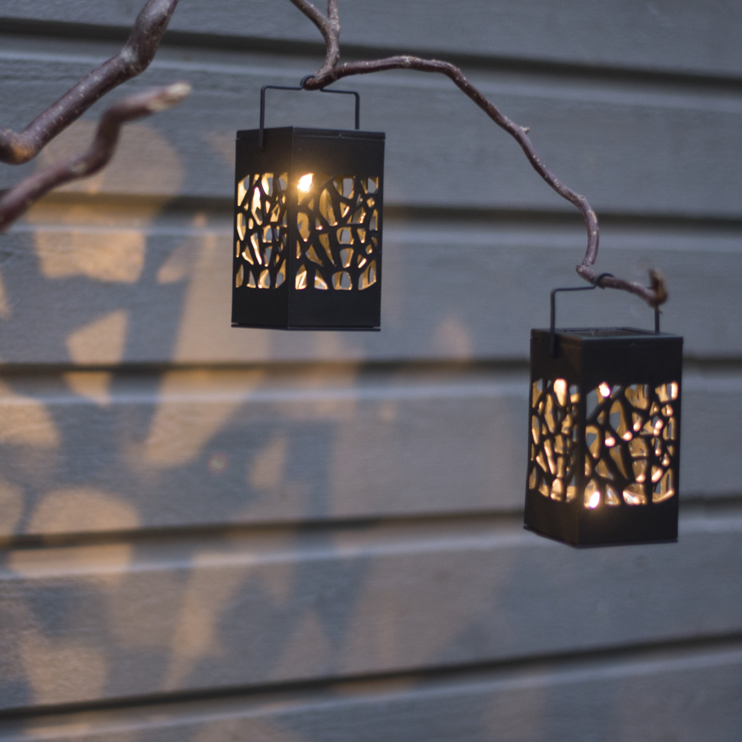 LED Solar Laternen Izola - zum Hängen o. Stellen - warmweiße LED - H: 11cm - Lichtsensor - 3er Set