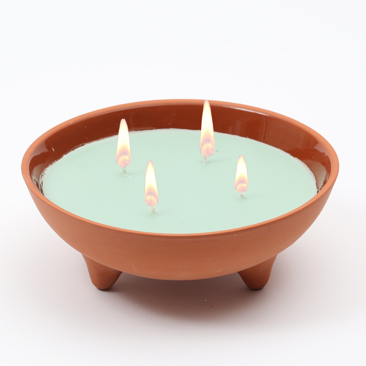 Duftkerze CITRONELLA - Echtwachs in Tonschale - 4 Dochte - gegen Stechmücken - grün Duftkerze CITRONELLA - Echtwachs in Tonschale - 4 Dochte - gegen Stechmücken - grün
