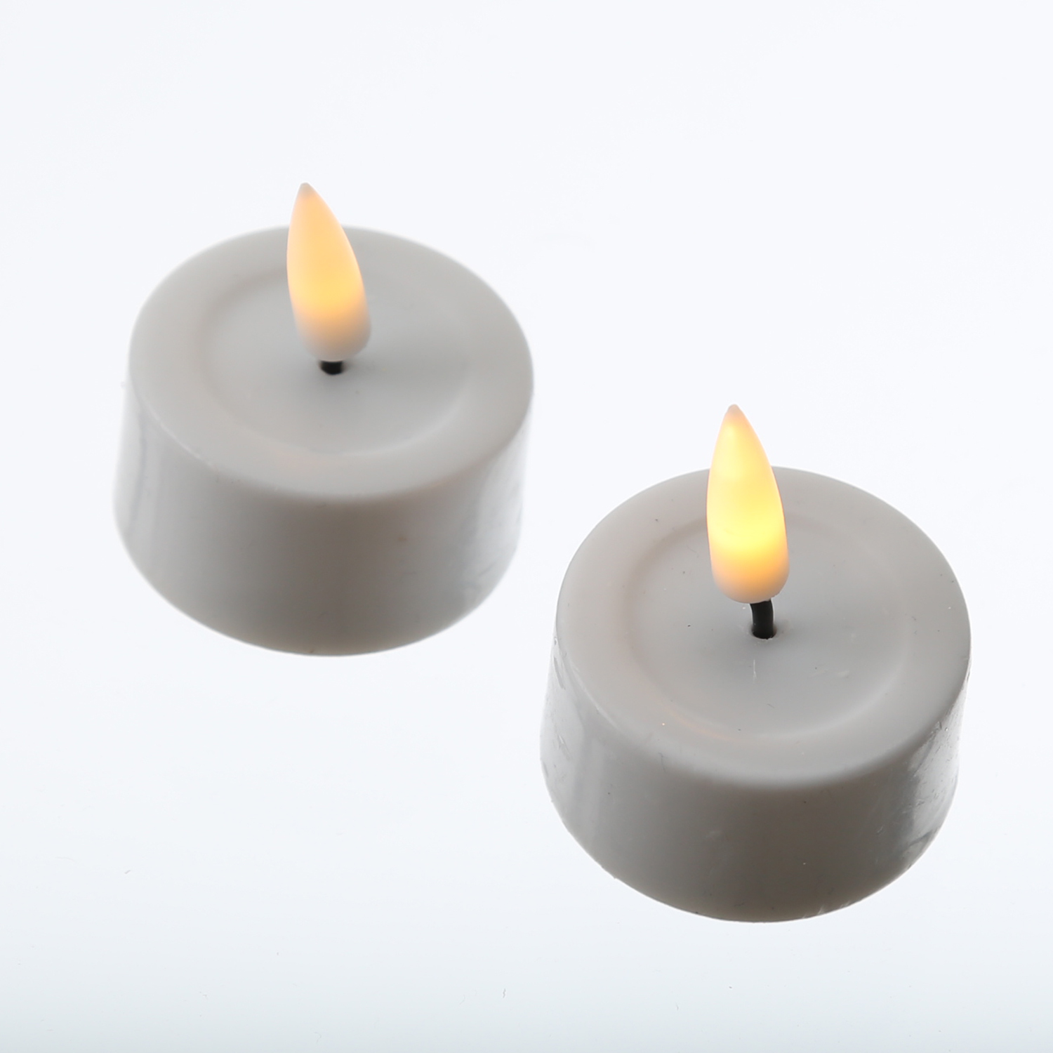 LED Teelichter MIA - Echtwachs - realistische 3D Flamme - D: 4,1cm - Batteriebetrieb - weiß - 2 Stk LED Teelichter MIA - Echtwachs - realistische 3D Flamme - D: 4,1cm - Batteriebetrieb - weiß - 2 Stk